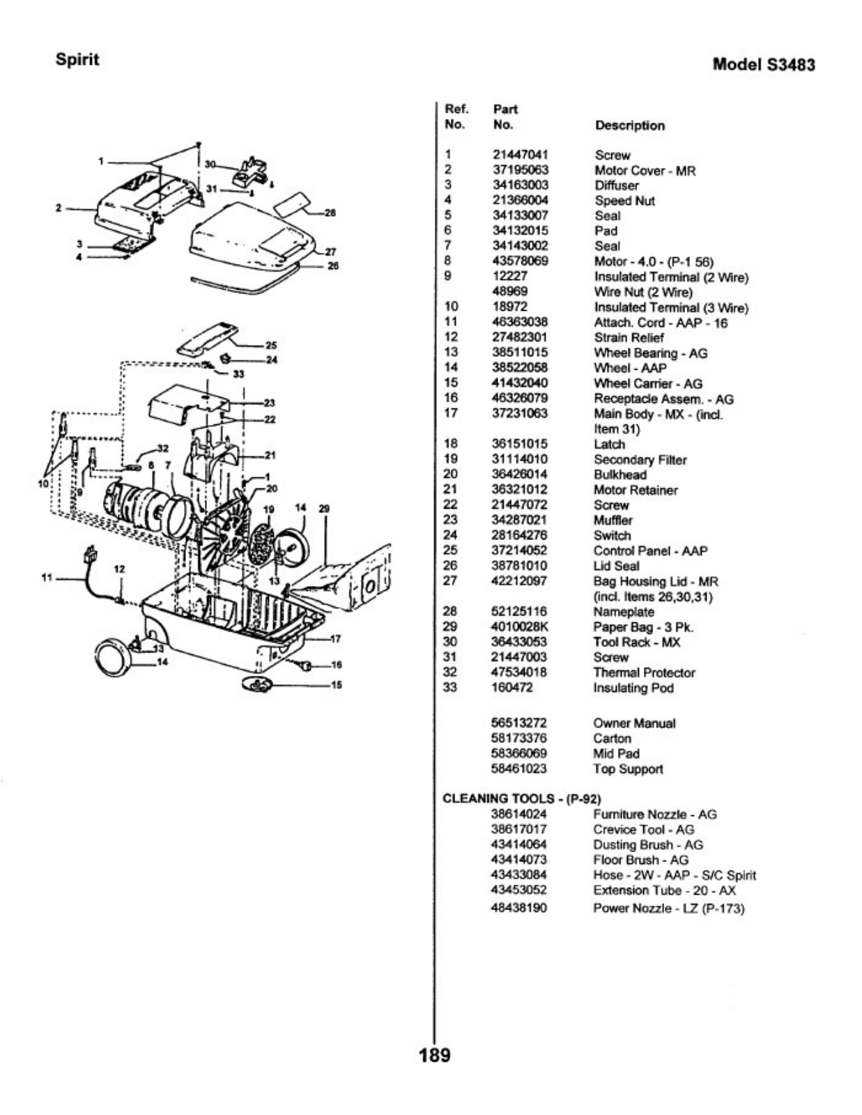 Hoover S3483 Owner's Manual