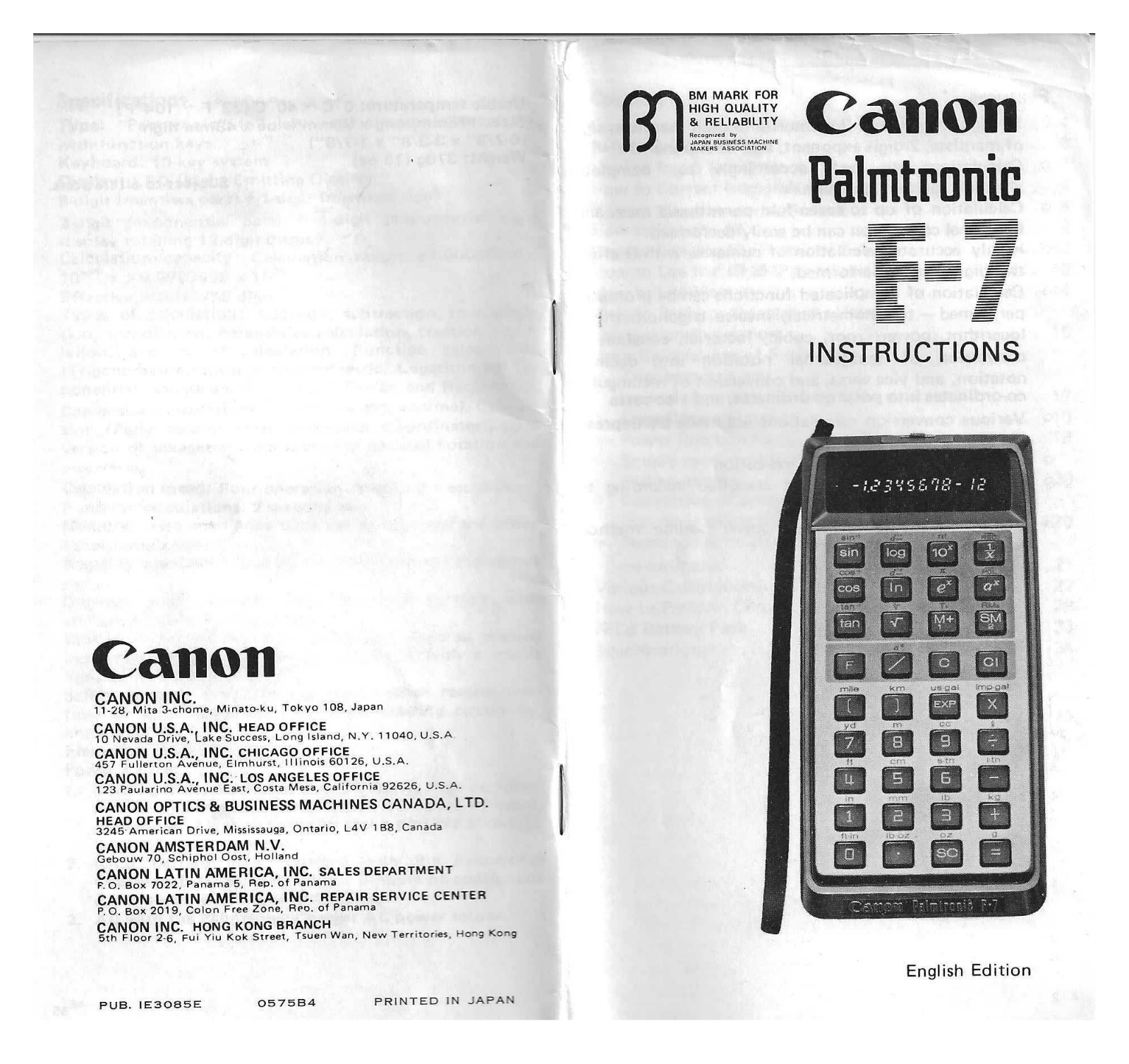 Canon F-7 User Manual