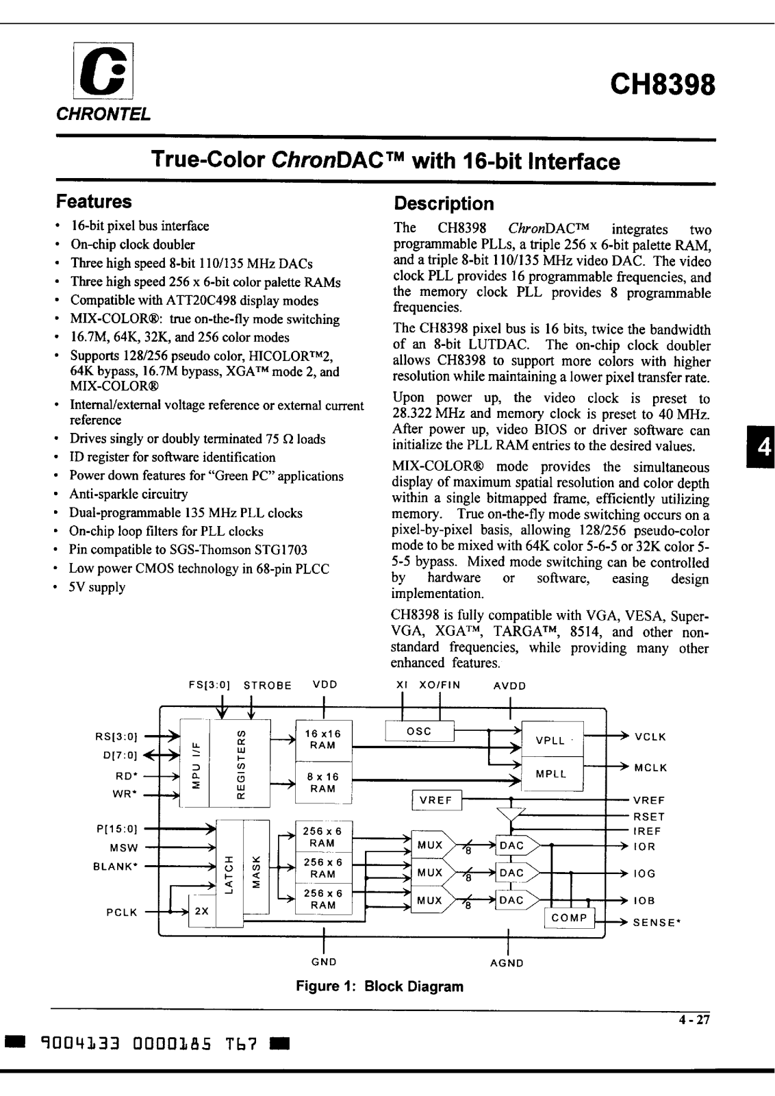 Chrontel Inc CH8398 Datasheet