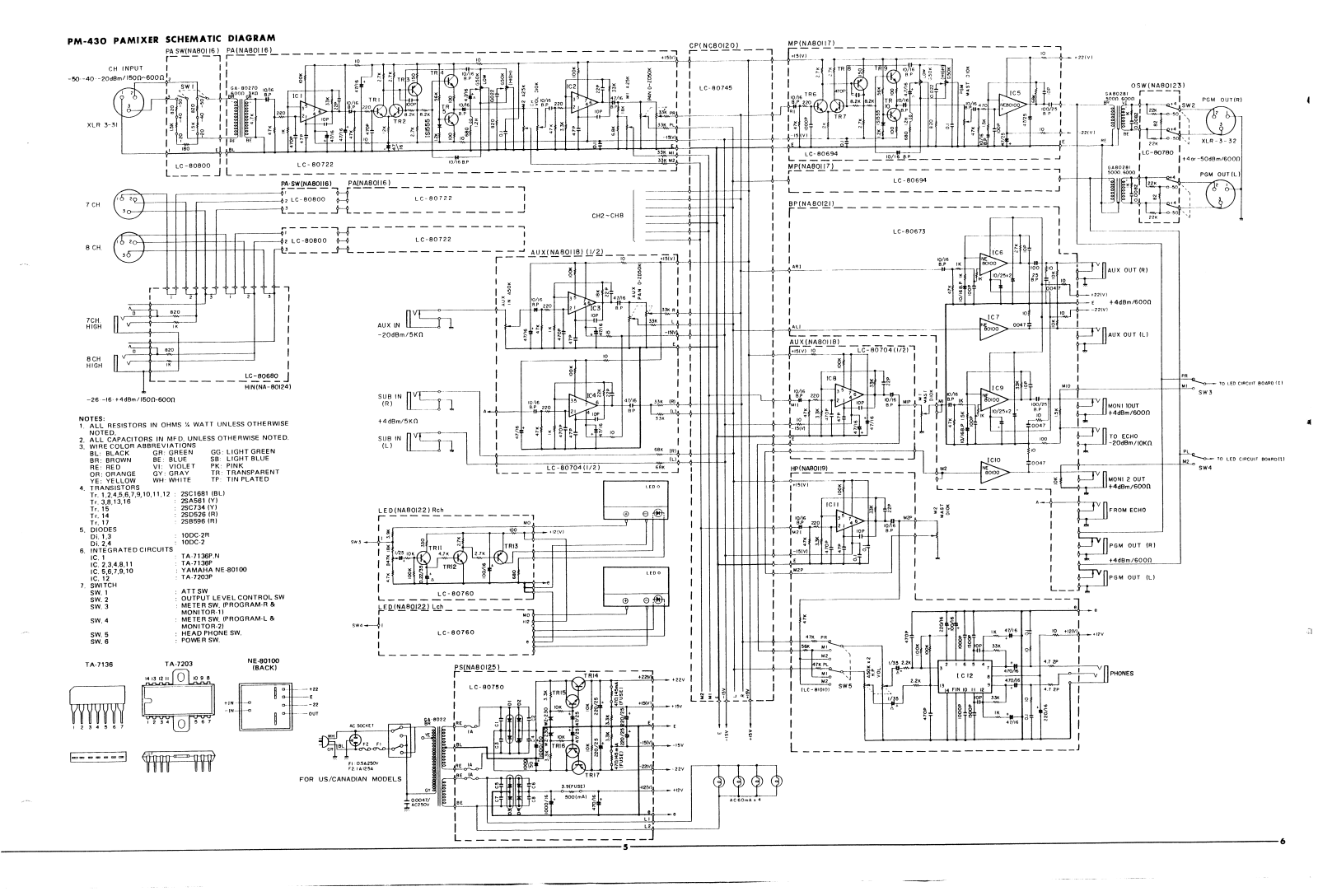 Yamaha PM-430 Schematic