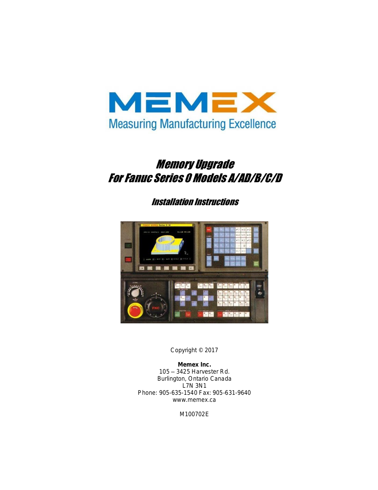 MEMEX Memory Upgrade User Manual