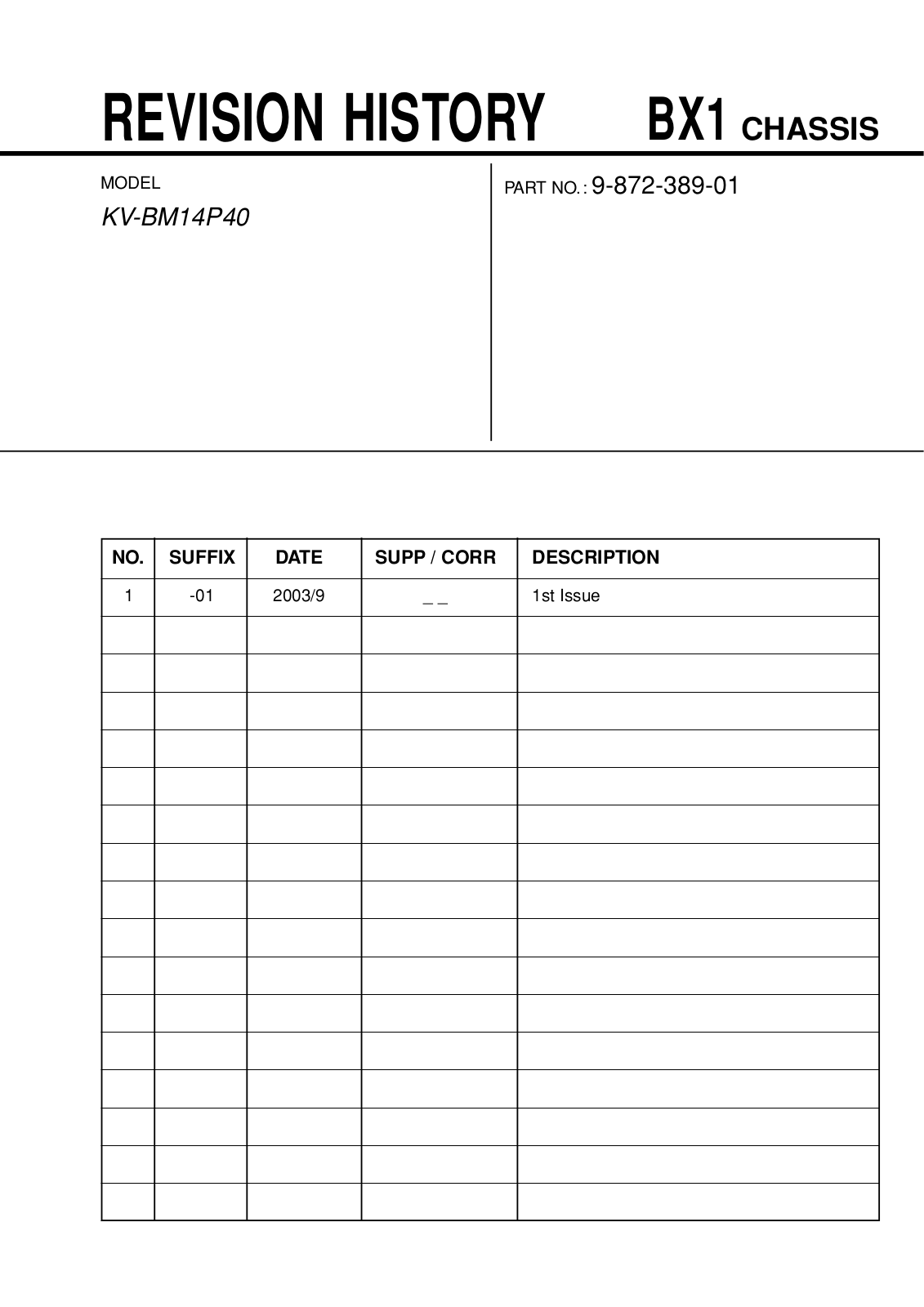 SONY KV-BM14P40 SERVICE MANUAL