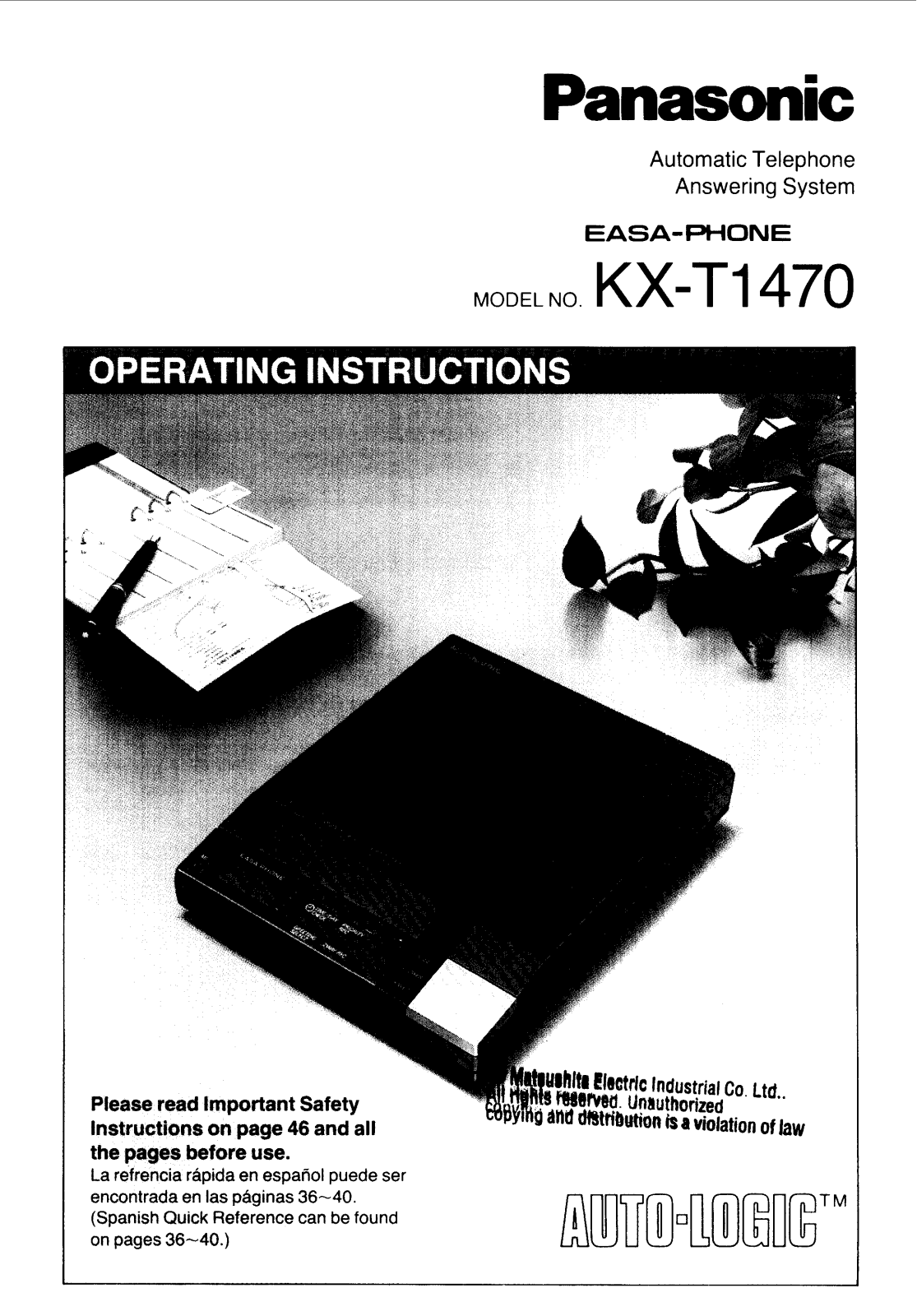 Panasonic KX-T1470 User Manual