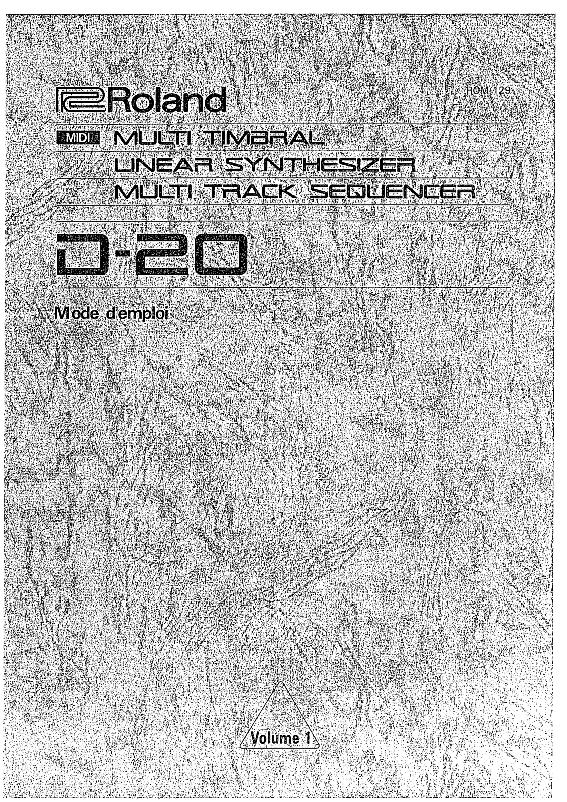 Roland D-20 User Manual