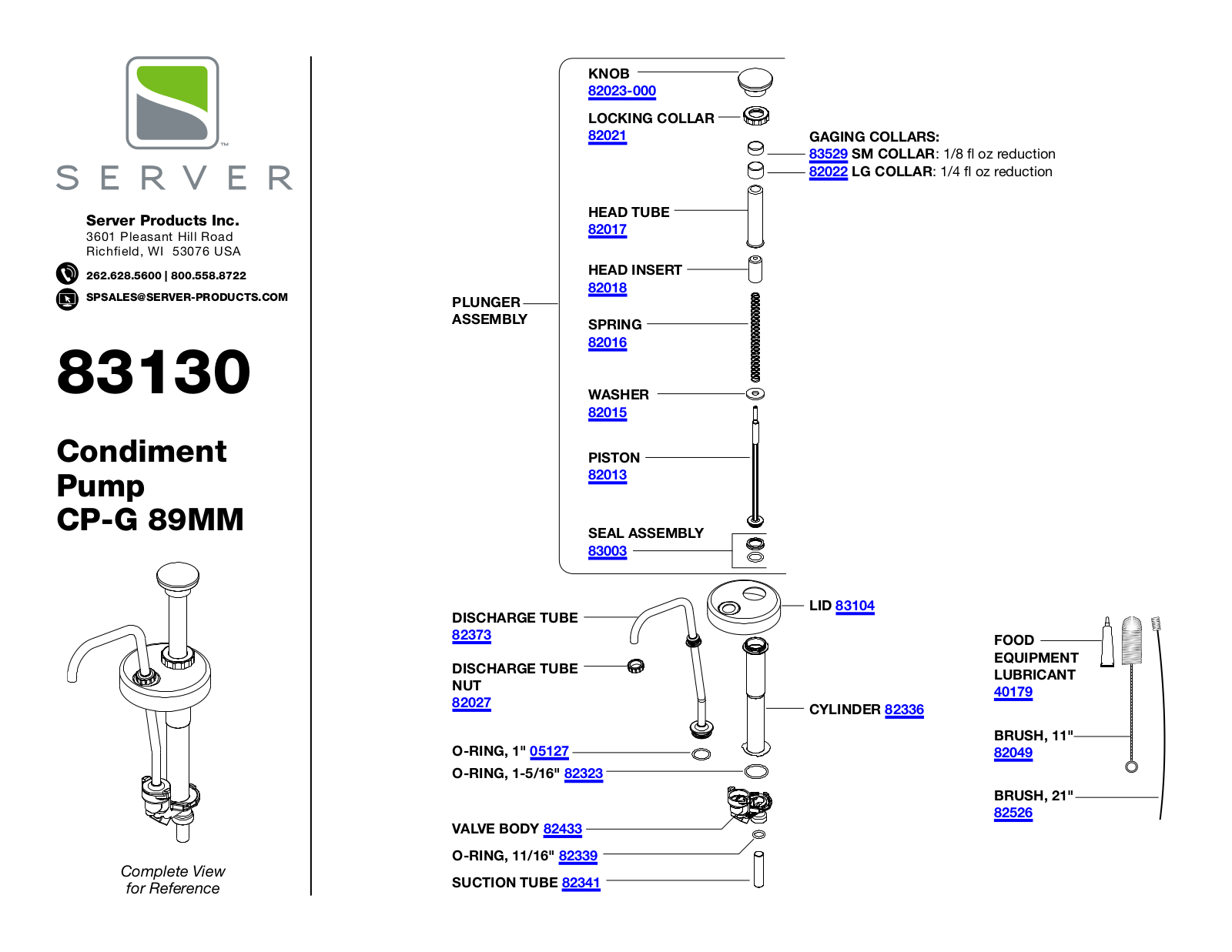 Server 83130 Parts Manual