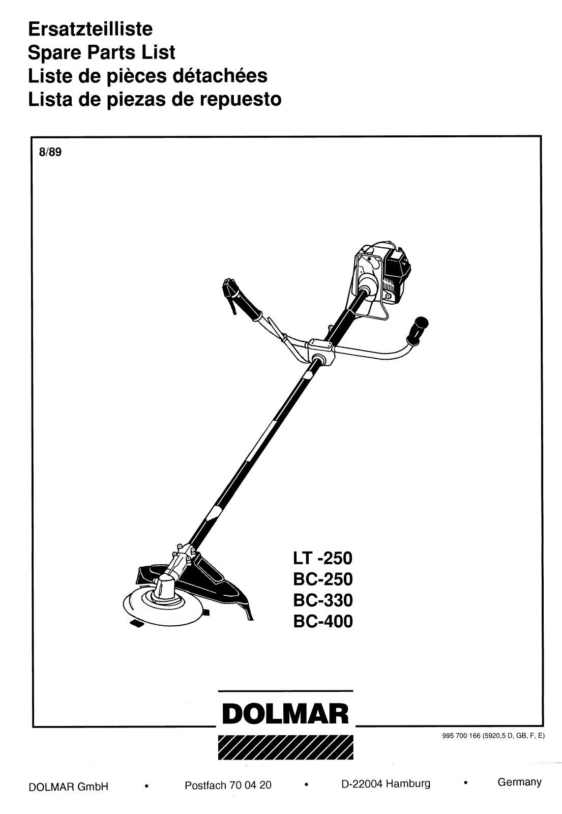 DOLMAR BC-250 User Manual