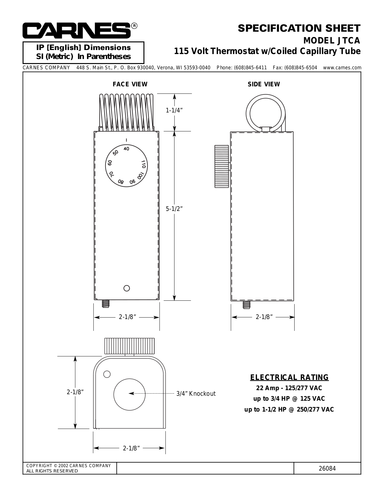 Carnes JTCA User Manual