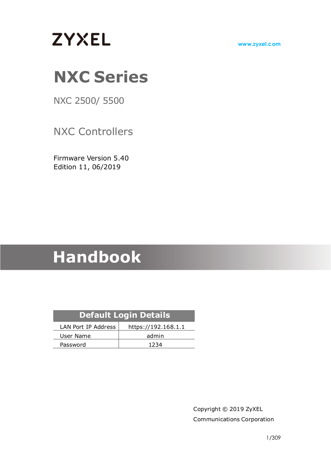 Zyxel NXC 5500, NXC 2500 User Manual