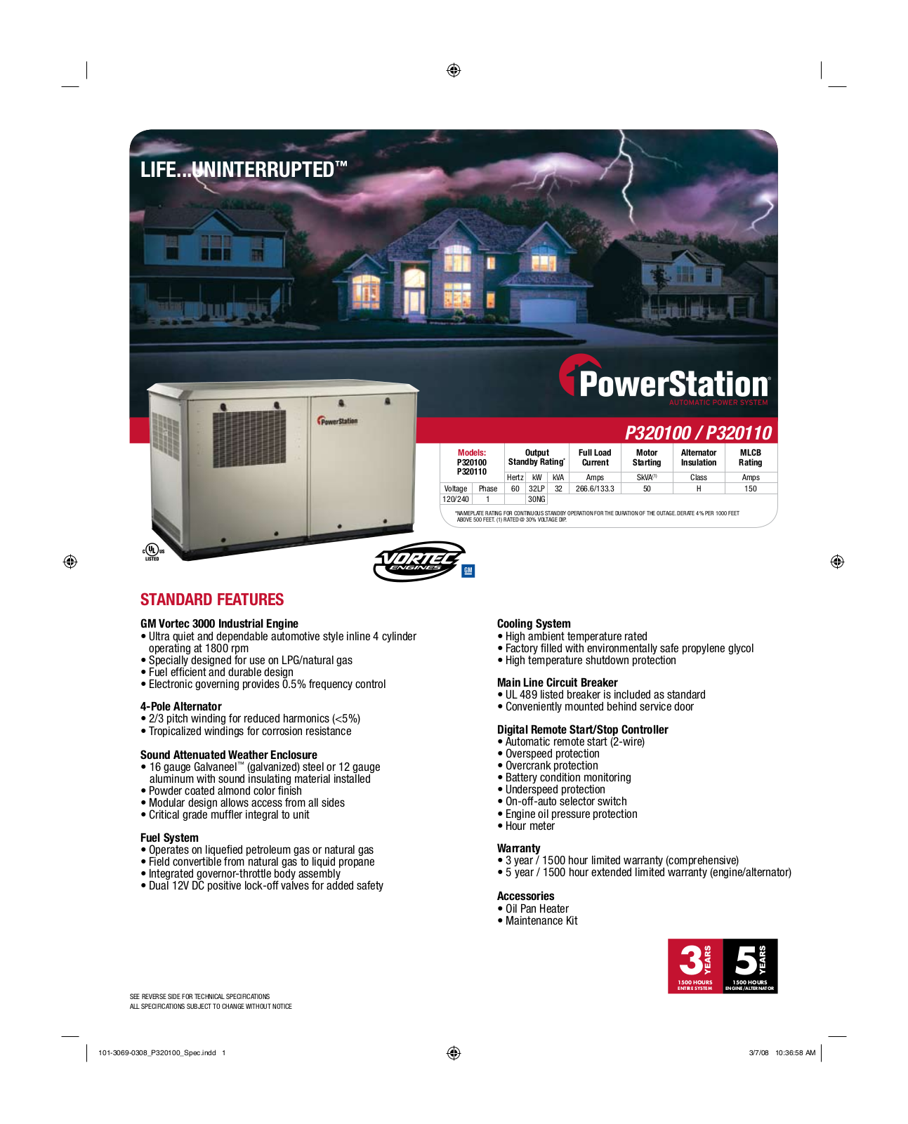 Powermate P320110, P320100 User Manual