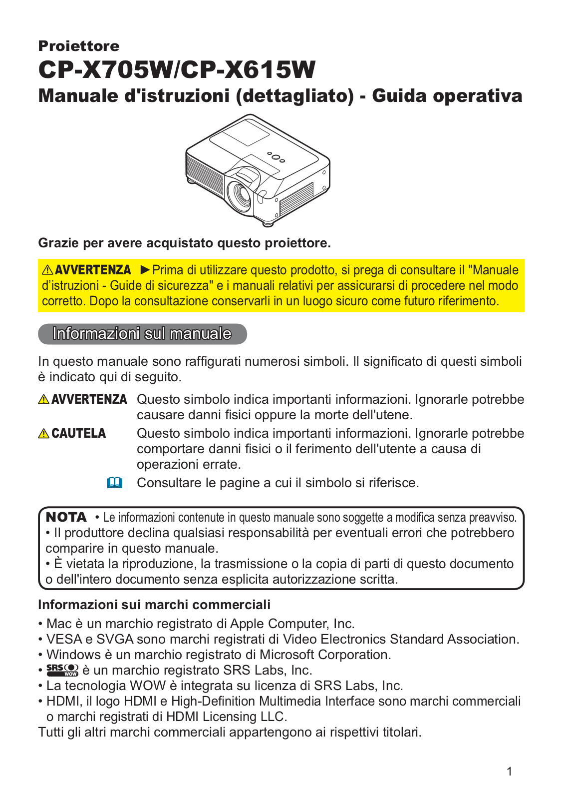 Hitachi CP-X615W User Manual