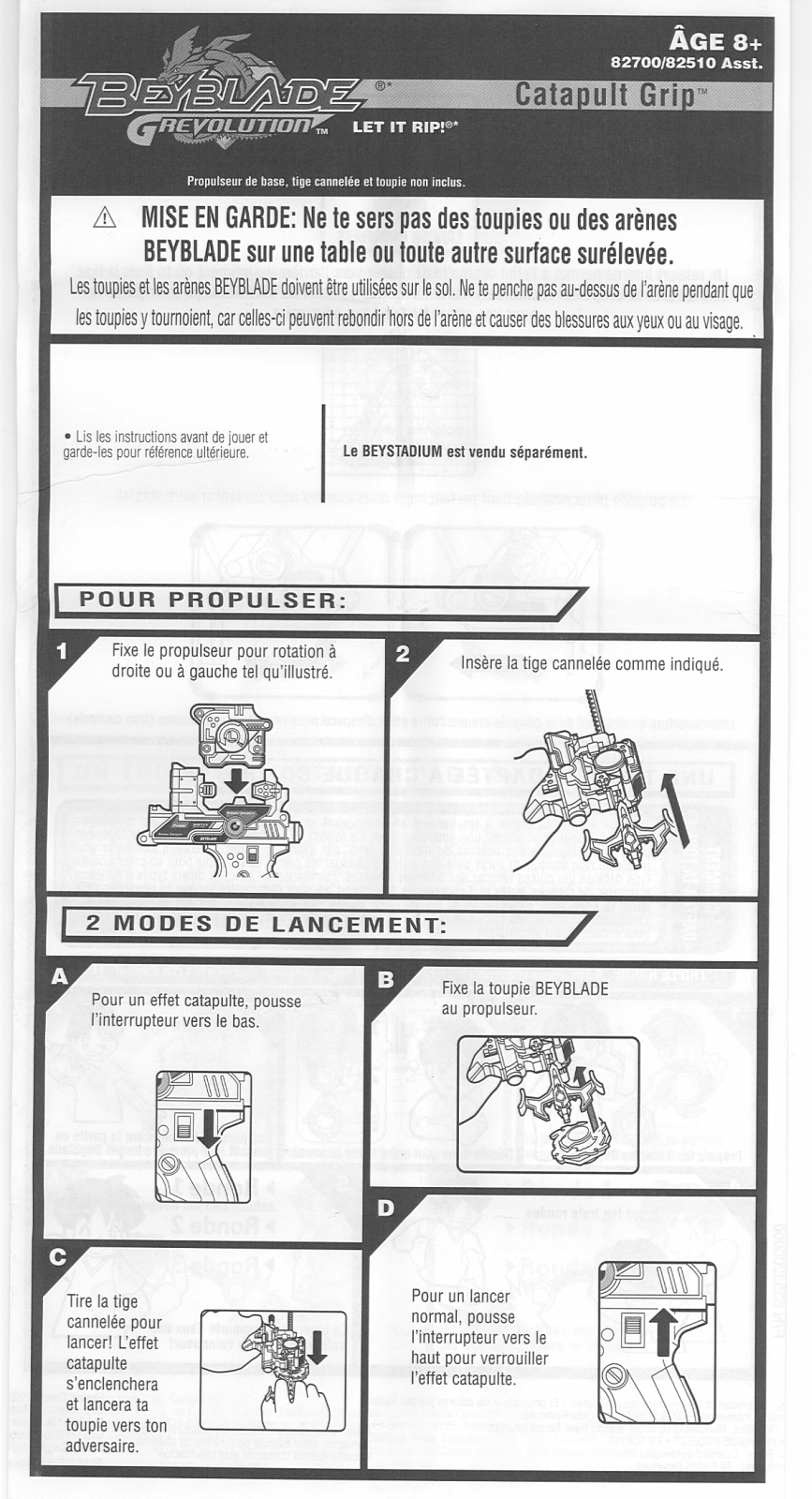 HASBRO Beyblade Grevolution Catapult Grip User Manual