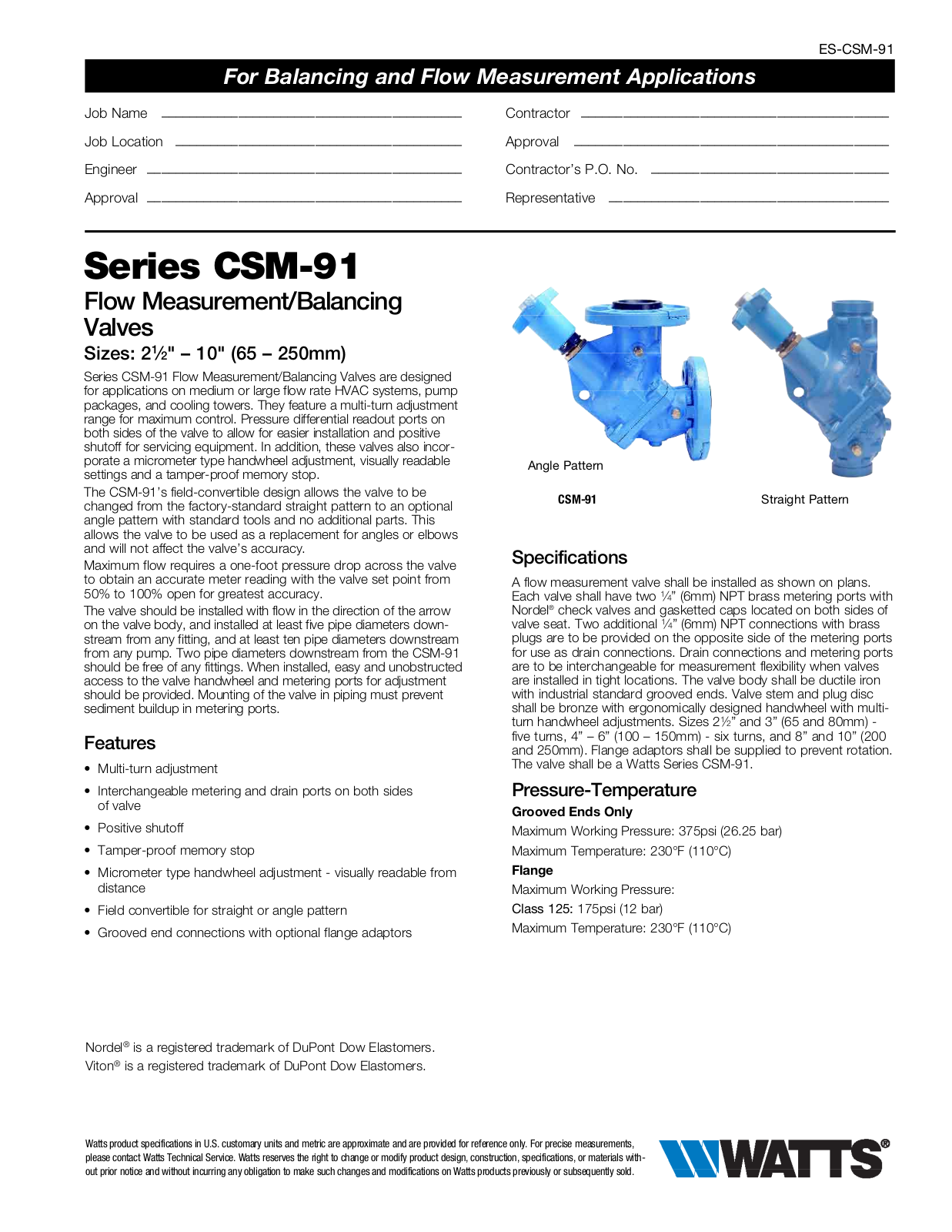 Watts CSM-91 User Manual