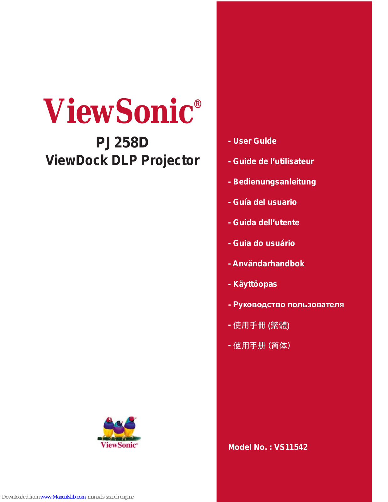 ViewSonic PJ258 User Manual