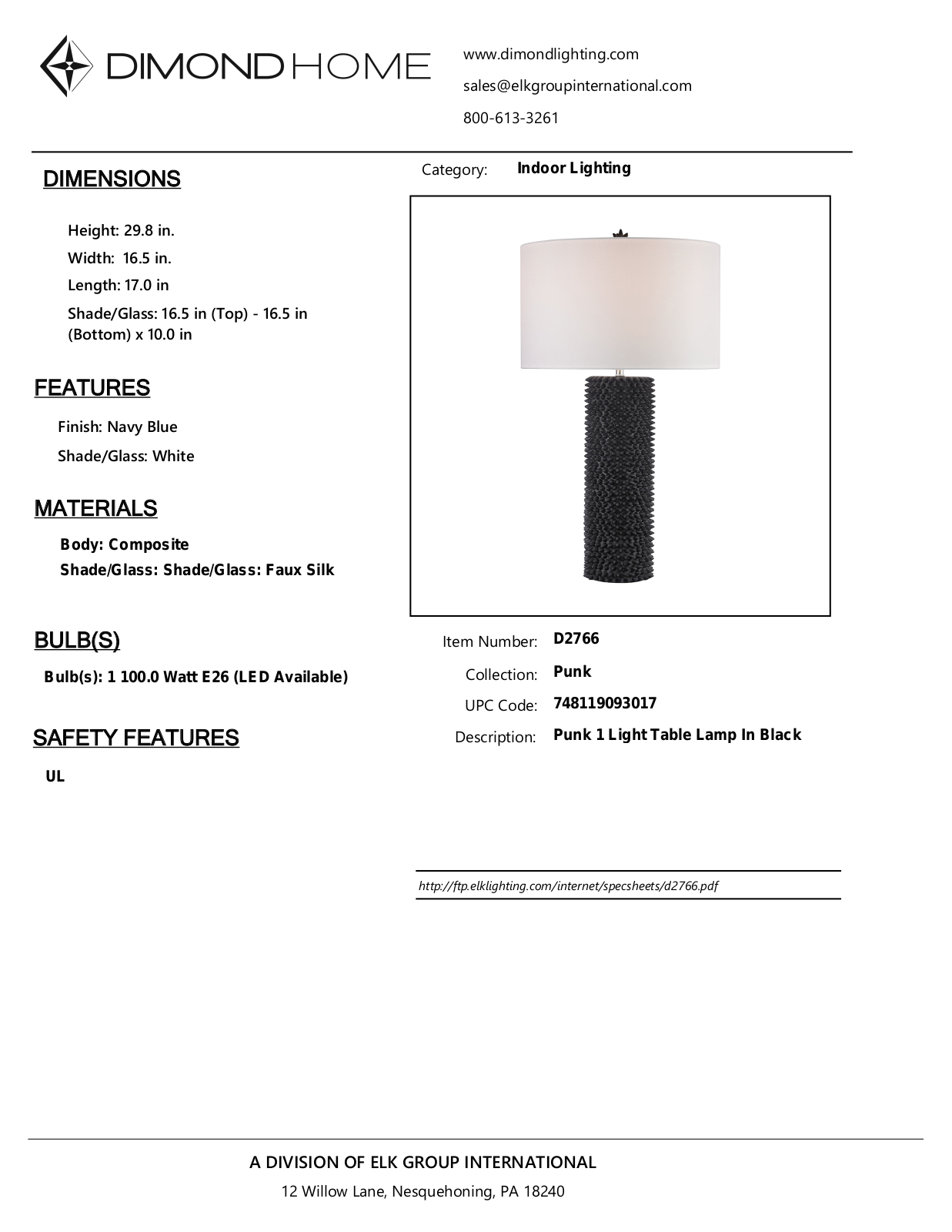 ELK Home D2766 User Manual