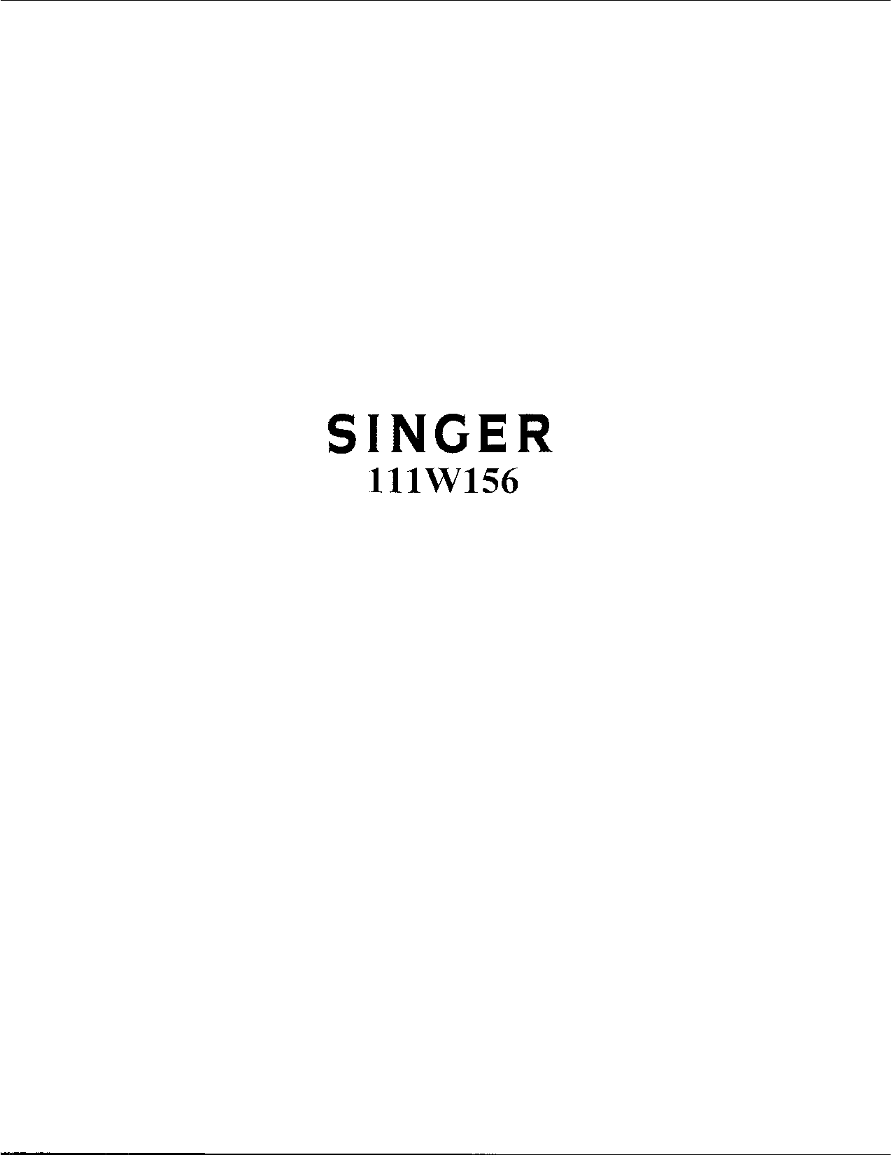 Singer 111W156 User Manual