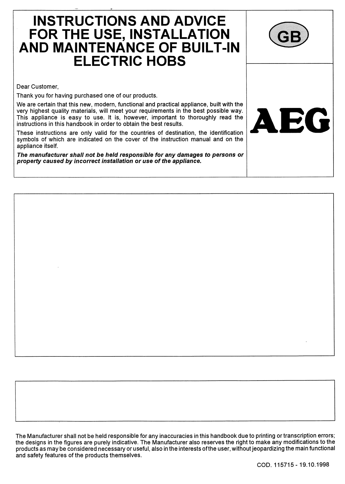 AEG-Electrolux 3220K-M-EU, 3208K-D-B-GB, 3208K-M-B-GB, 3208K-W-B-GB, 3220K-TF-EU User Manual