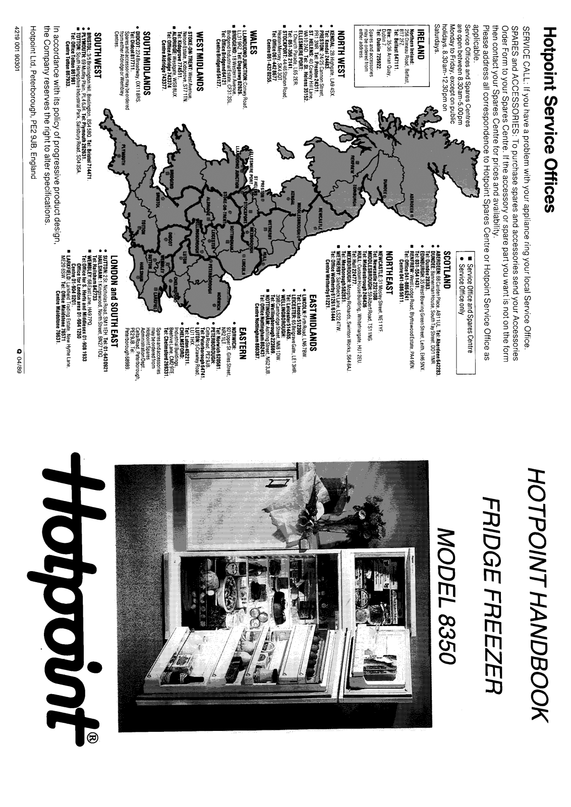 Hotpoint 8350 User Manual