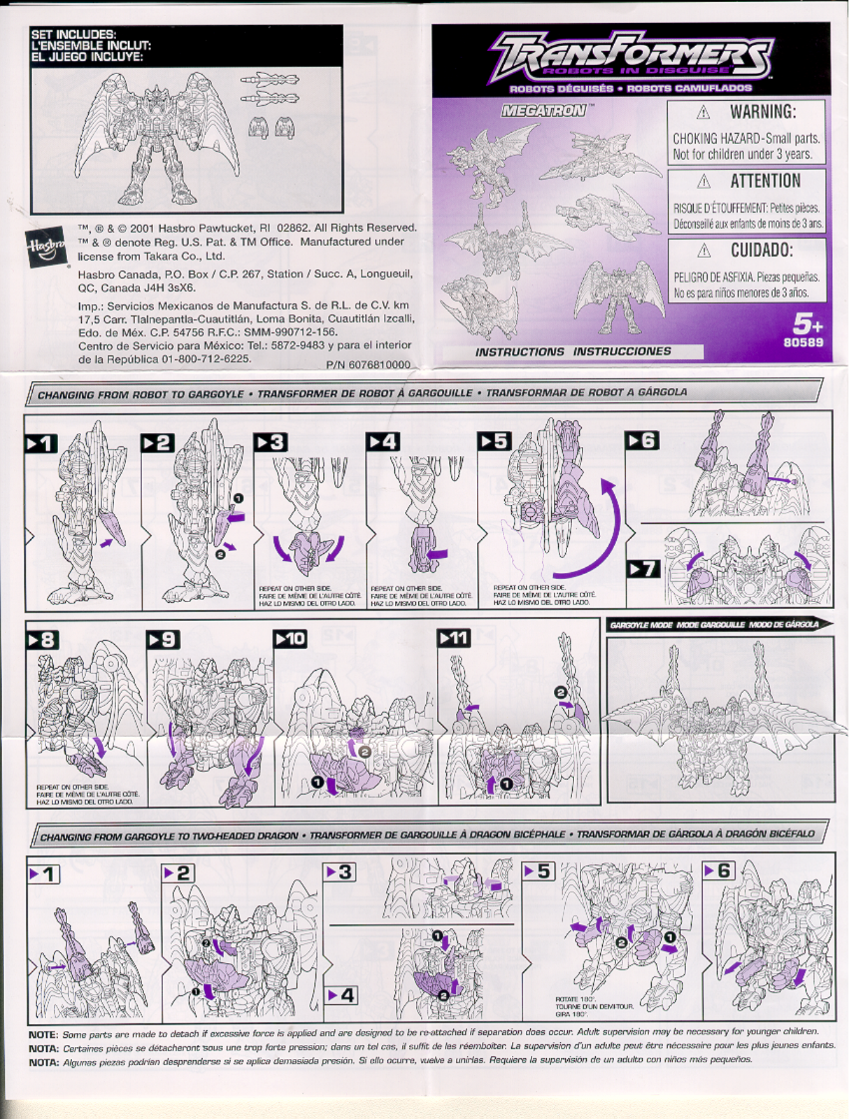 HASBRO Transformers Robots in Disguise Megatron User Manual