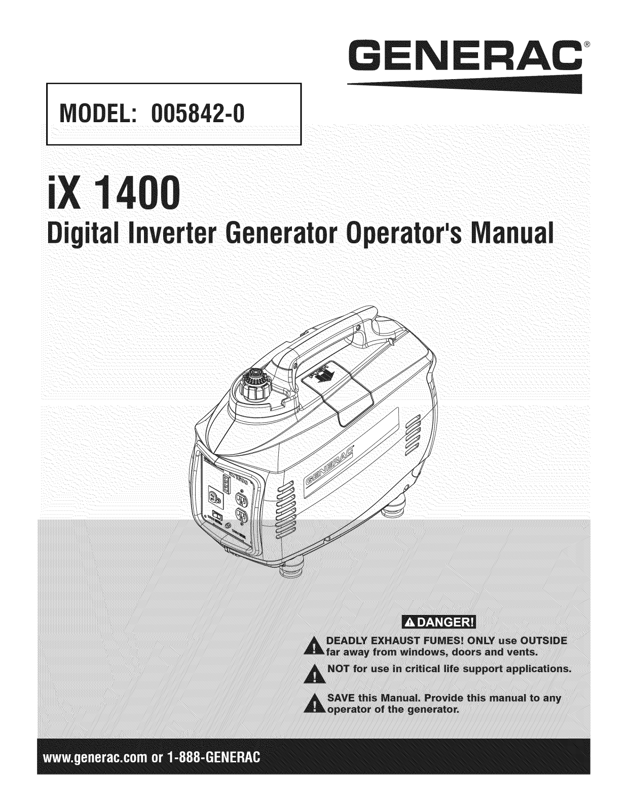 Generac IX1400-5842-0, 005842-0 Owner’s Manual - ManualMachine.com