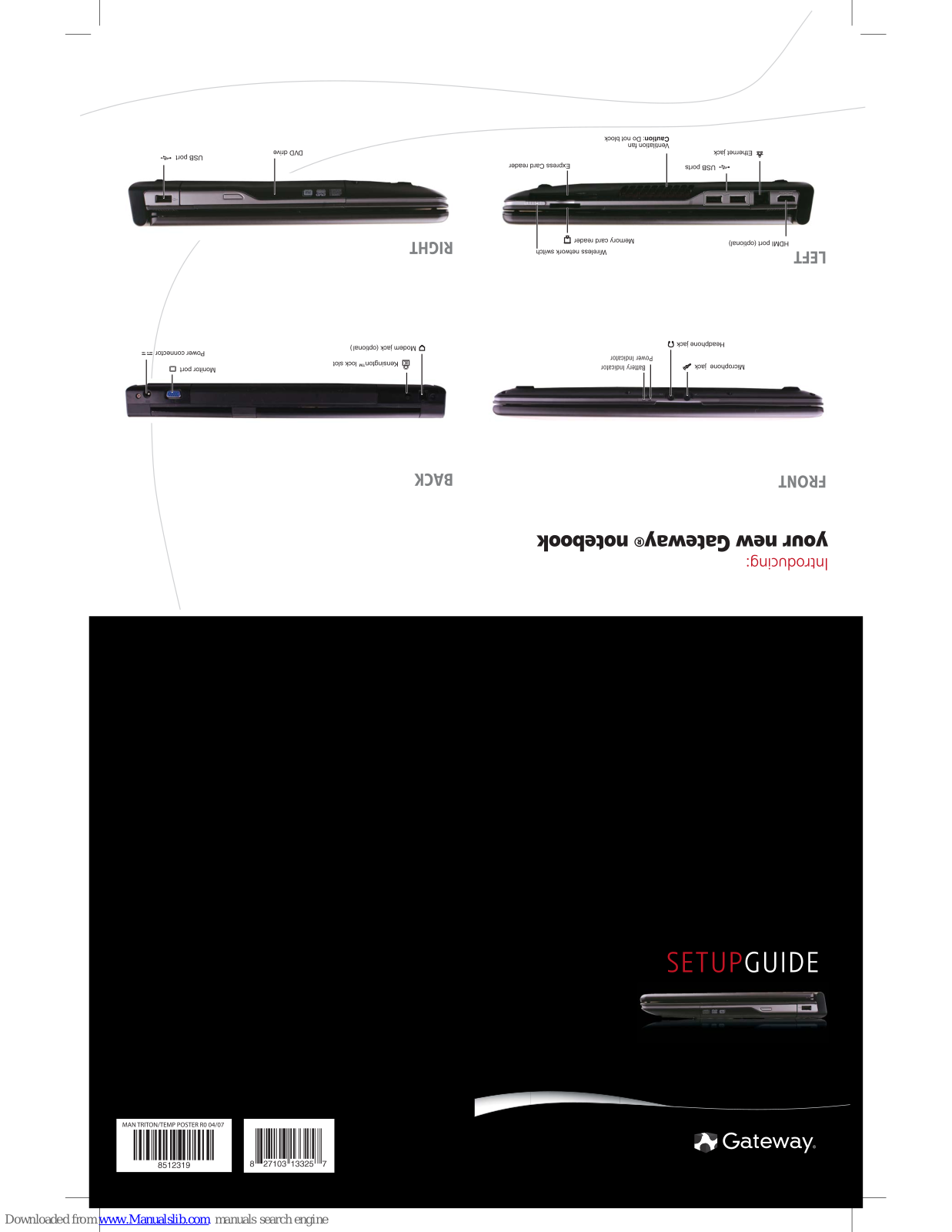 Gateway M-6851, M 1625, M-1412, M-150S, M-150X Install Manual