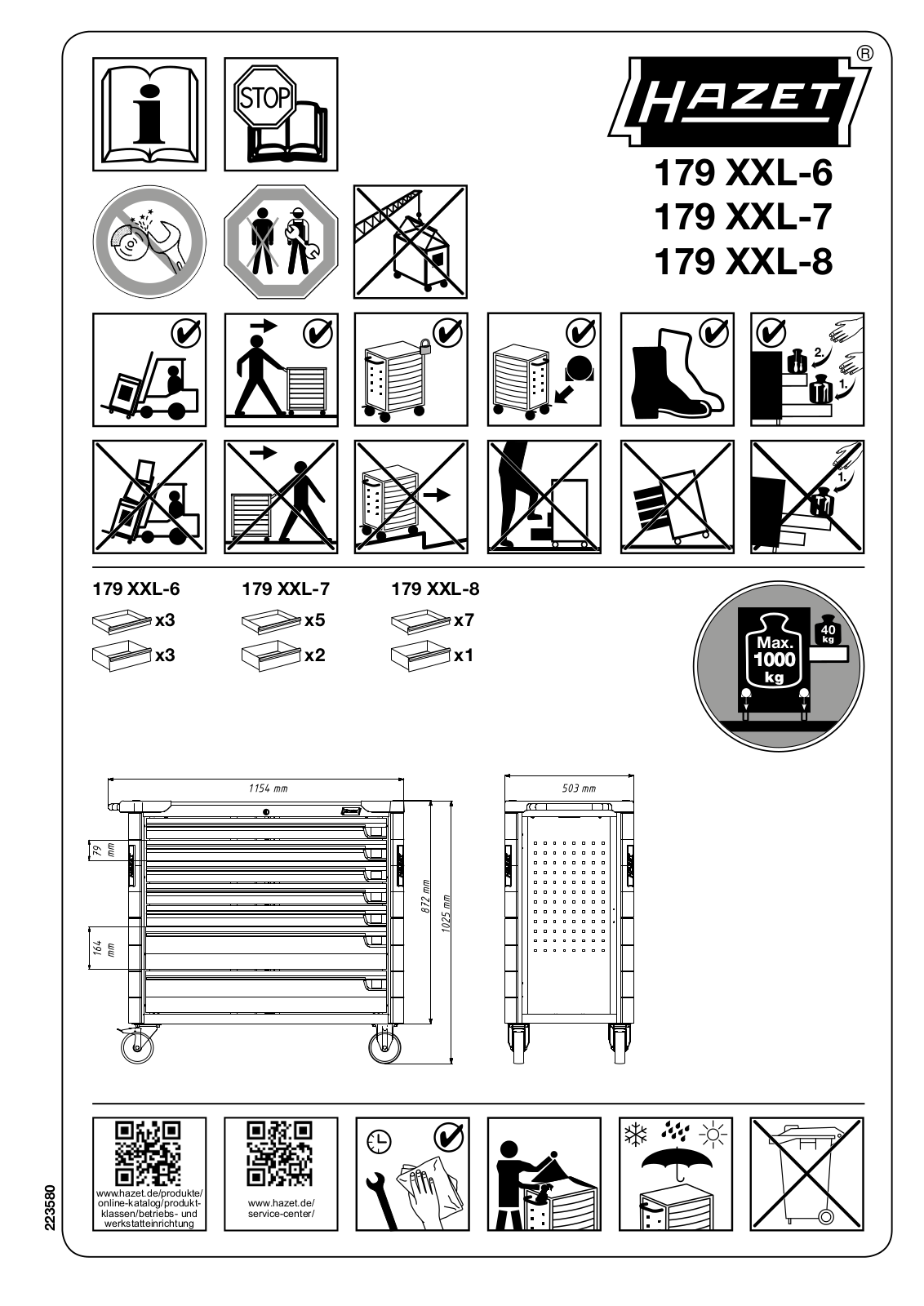 Hazet 179 XXL-6, 179 XXL-7, 179 XXL-8 Service Manual