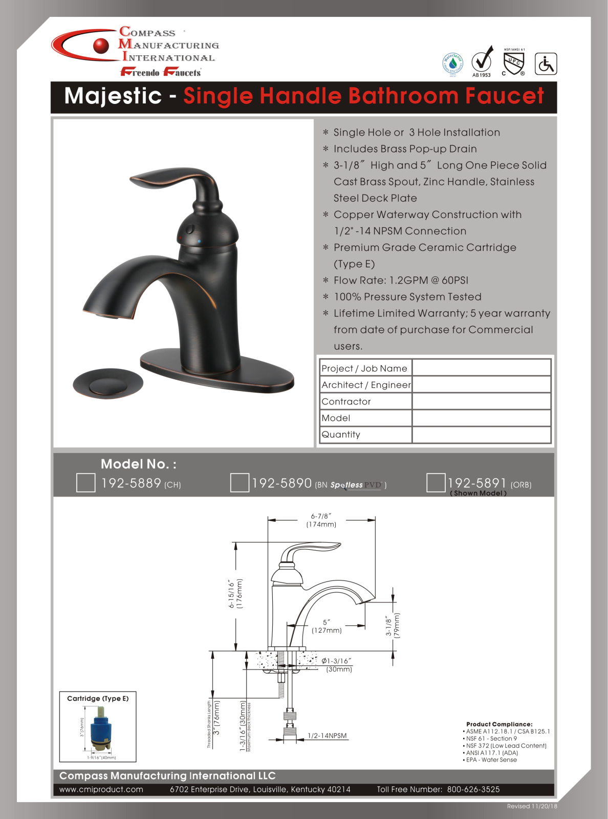 CMI QMV10074 Specifications - ManualMachine.com