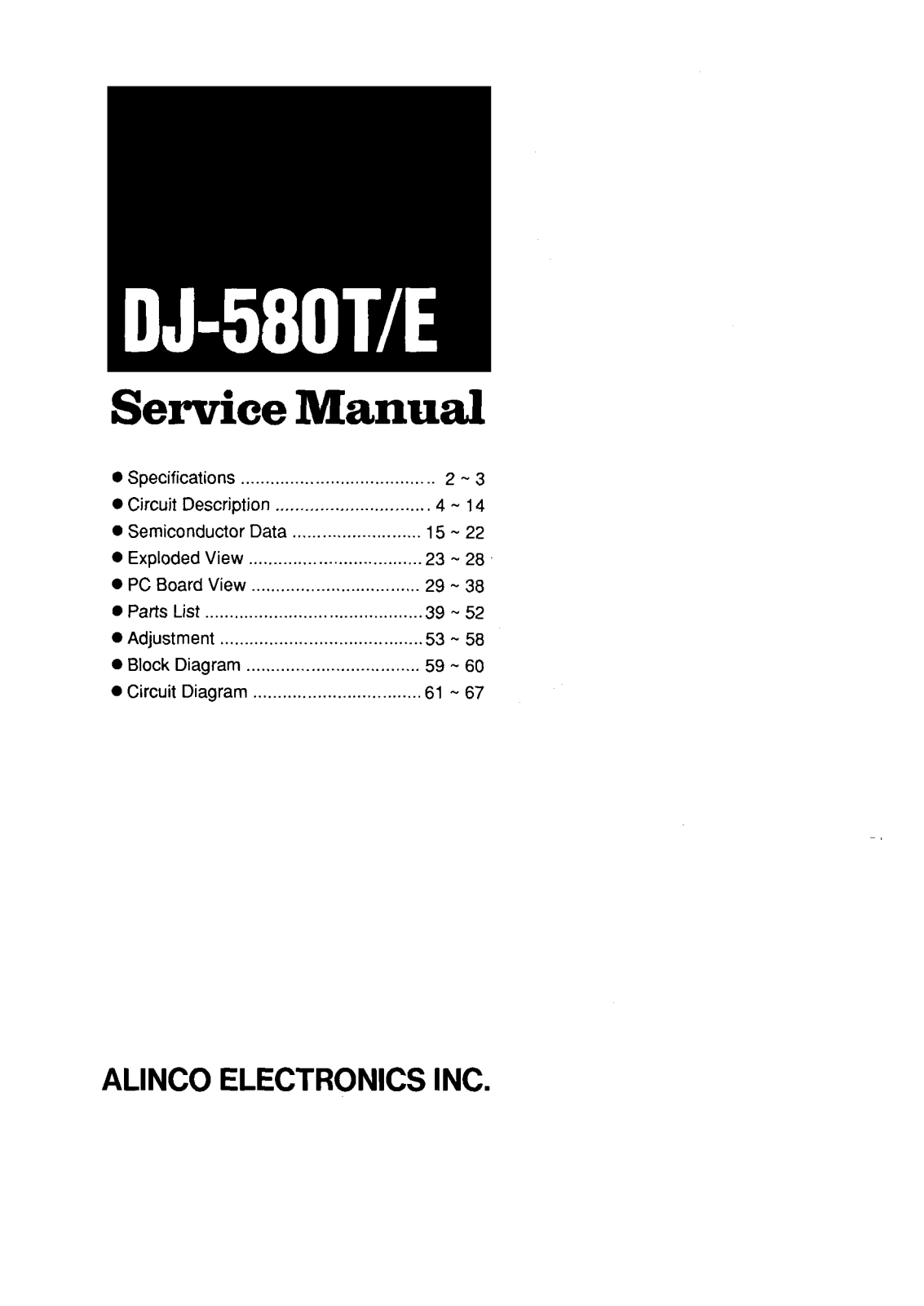 Alinco DJ580 User Guide