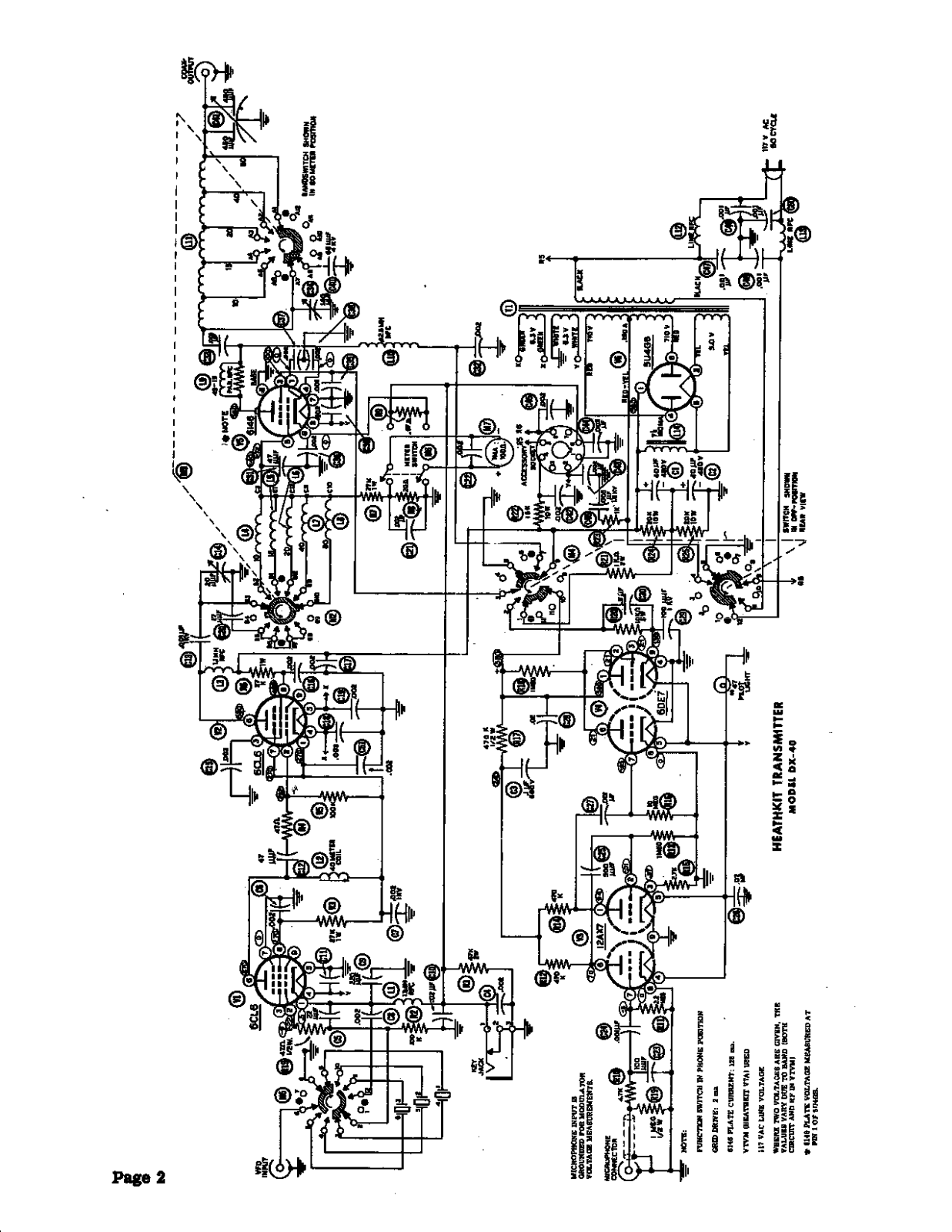 HEATHKIT DX-40 SCHEMATIC