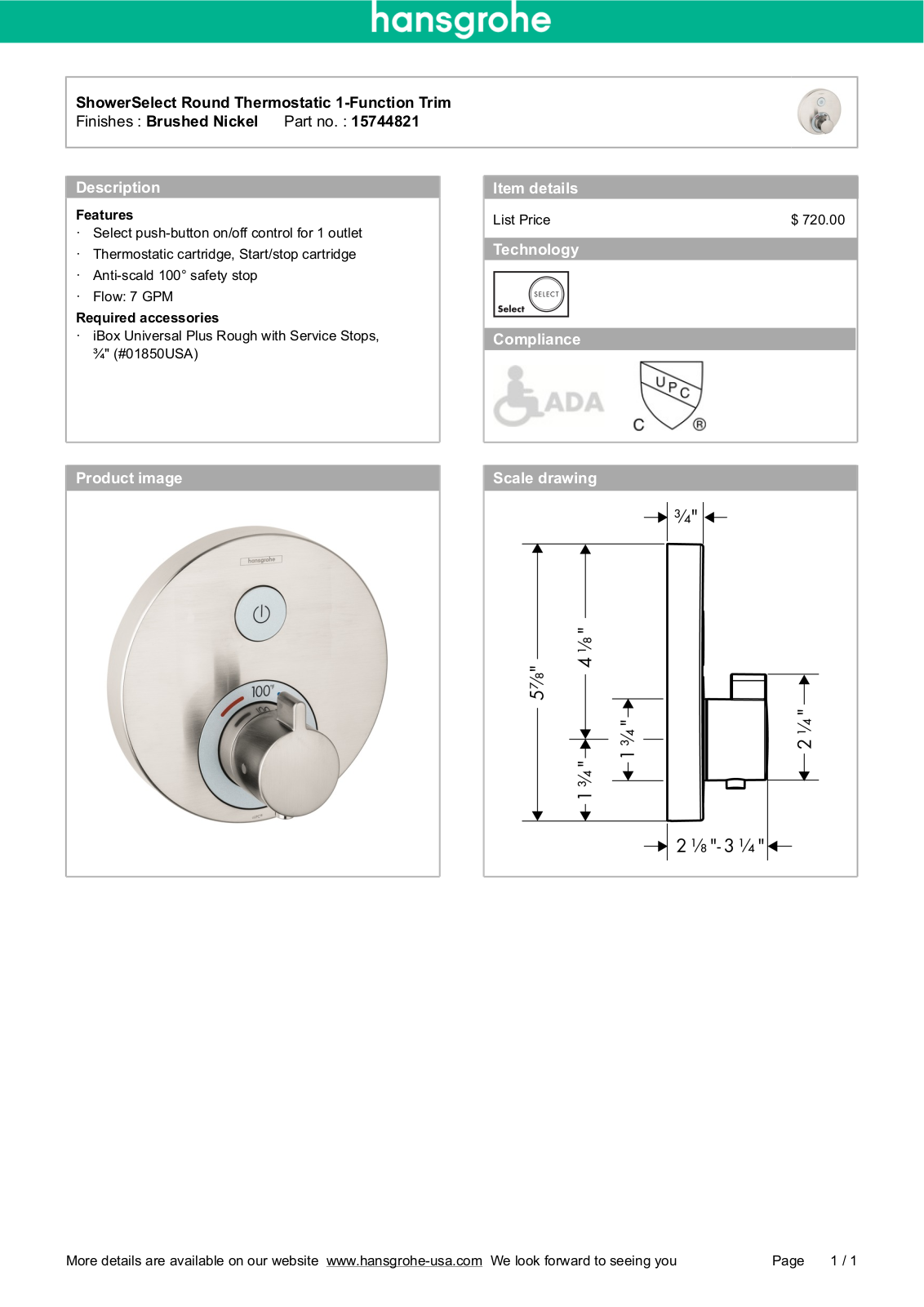 Hansgrohe HAN3666 Specifications - ManualMachine.com