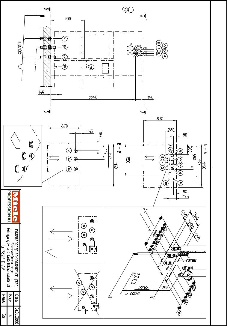 Miele G 7827 D AV Installation diagram