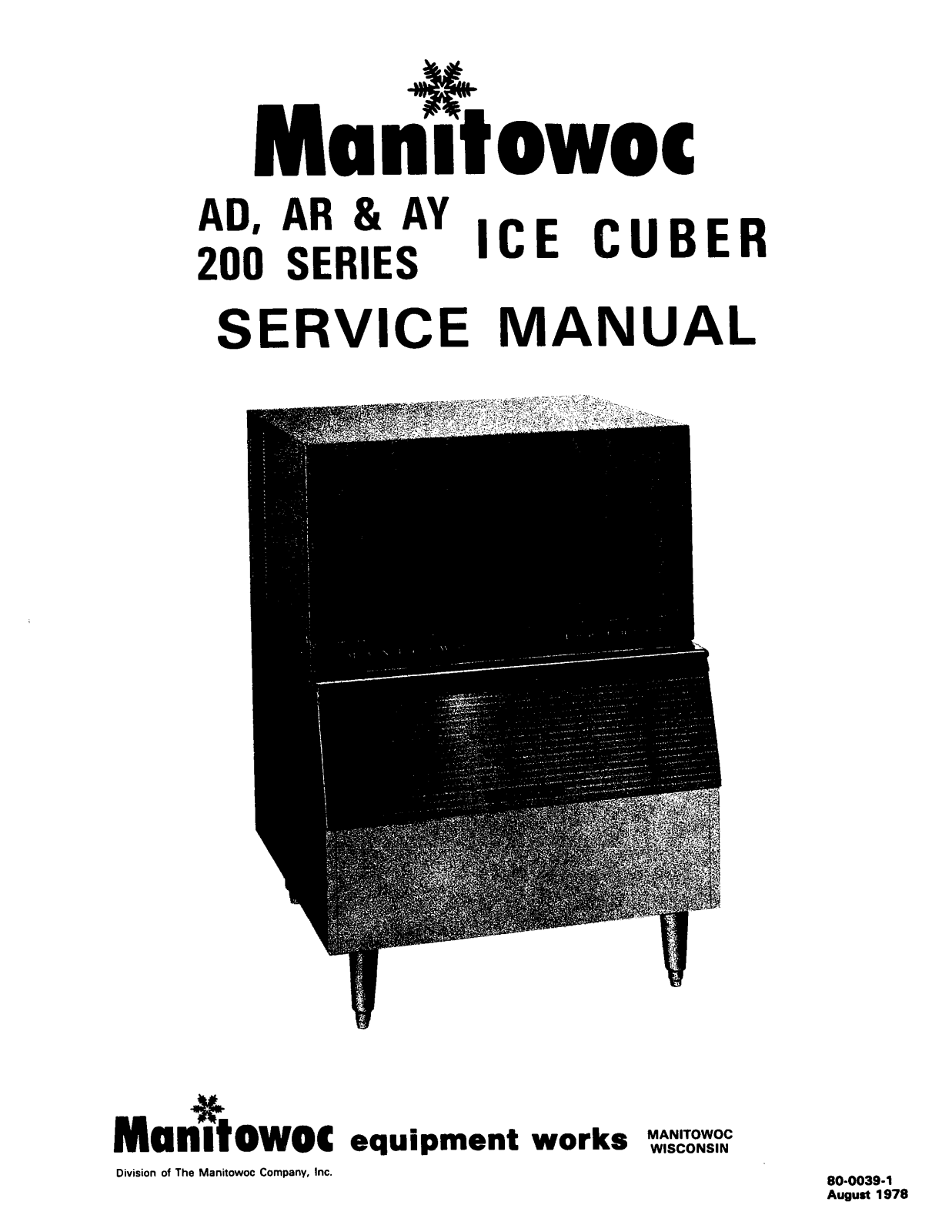 Manitowoc Ice AR0201W Operator’s Manual