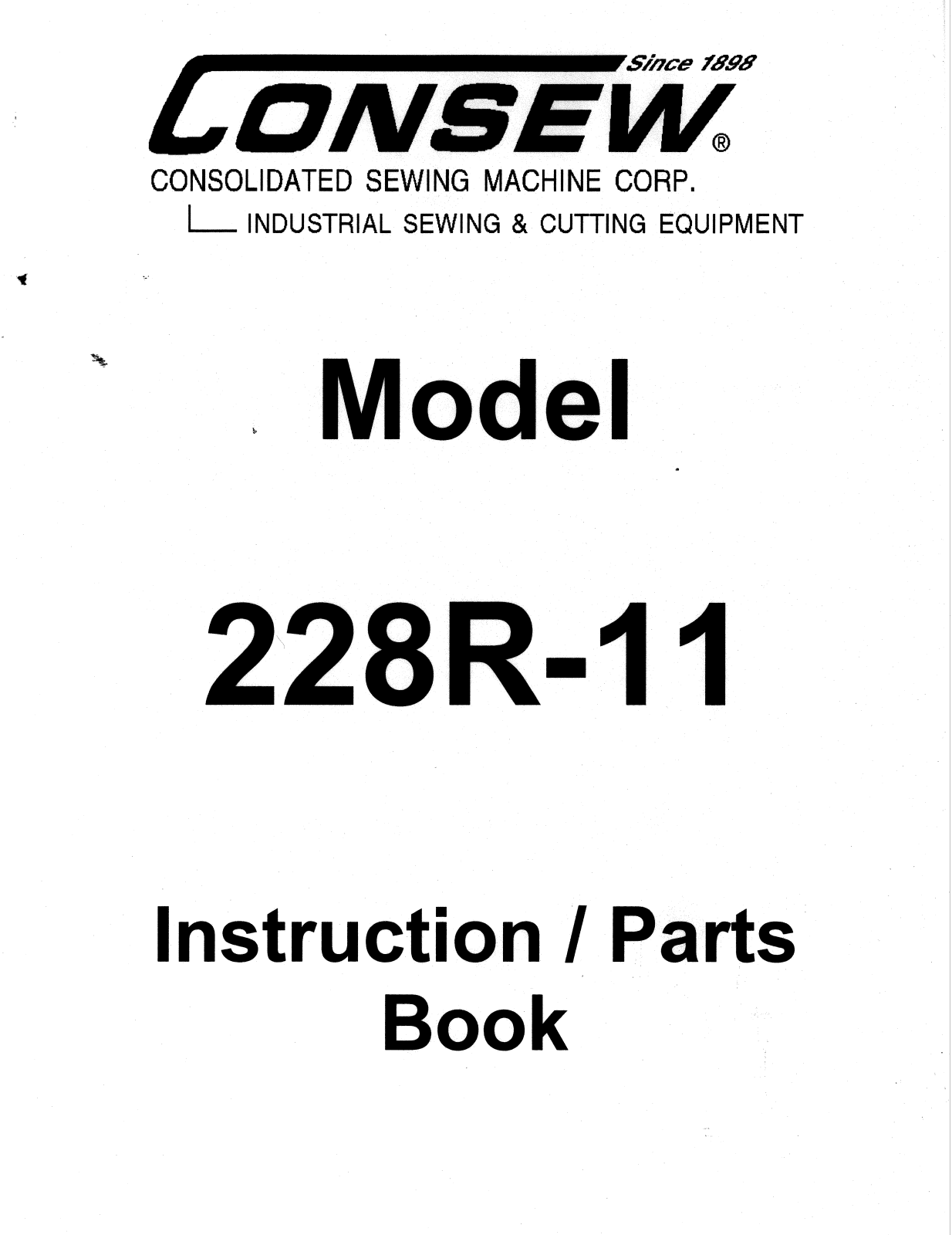 CONSEW 228R-11 Instruction Manual