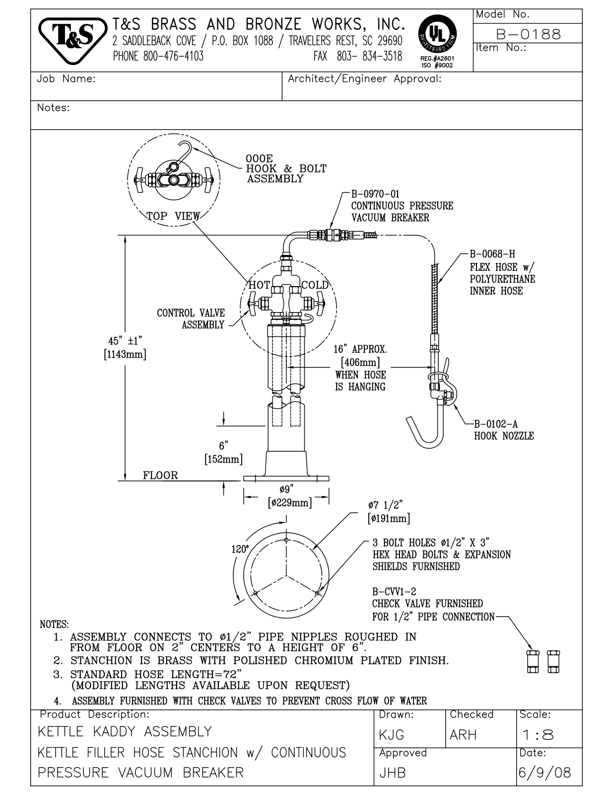 T & S Brass & Bronze Works B-0188 General Manual