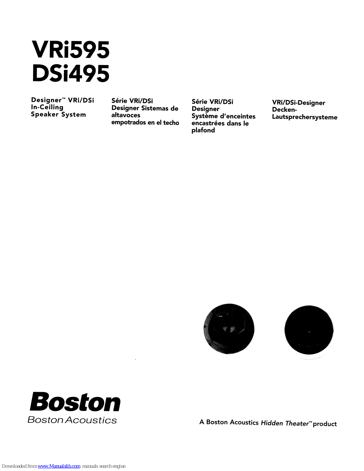 Boston VRi595, DSi495 User Manual