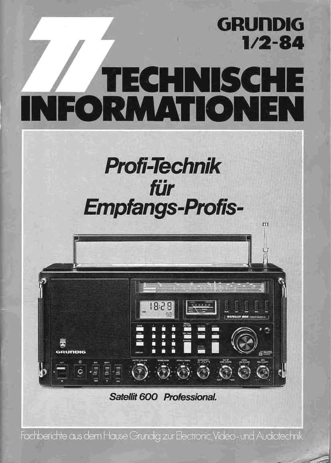 Instructions-Bedienungsanleitung mit Schema Grundig Satellit 208,Transistor 6000 
