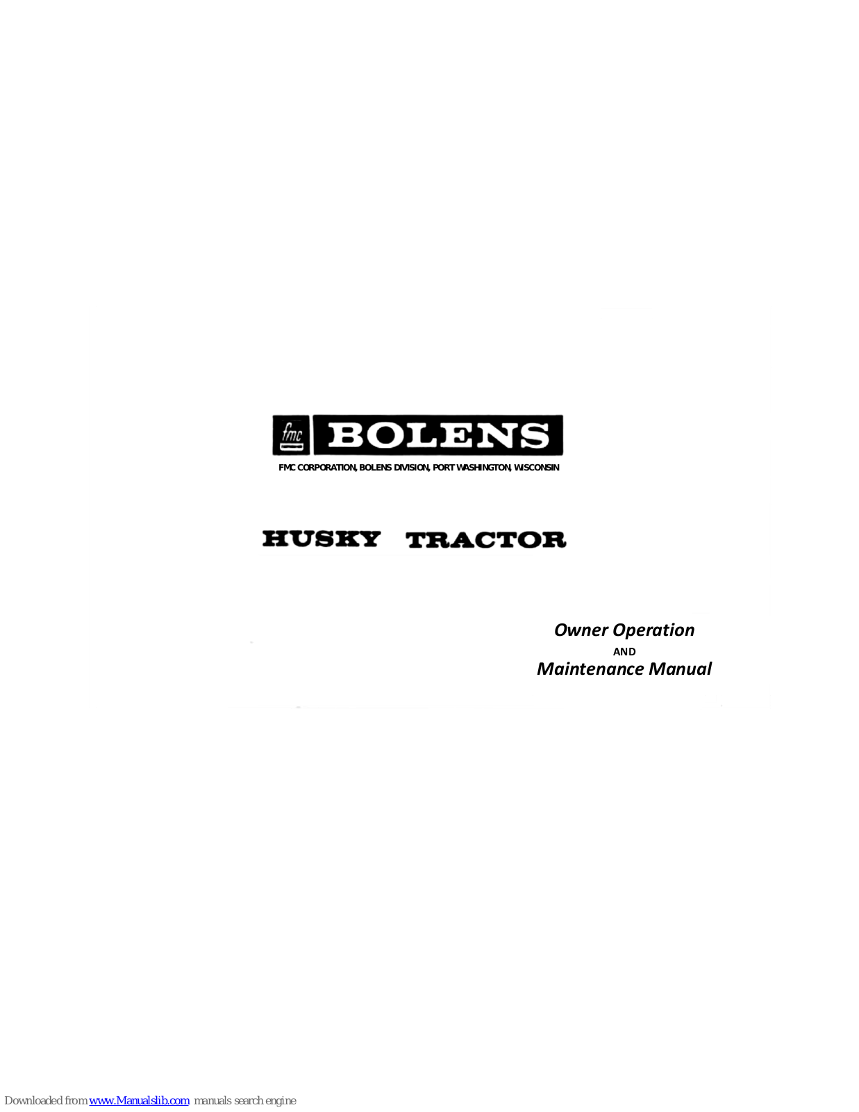 Bolens Husky 900, Husky 800, Husky 600 User Manual