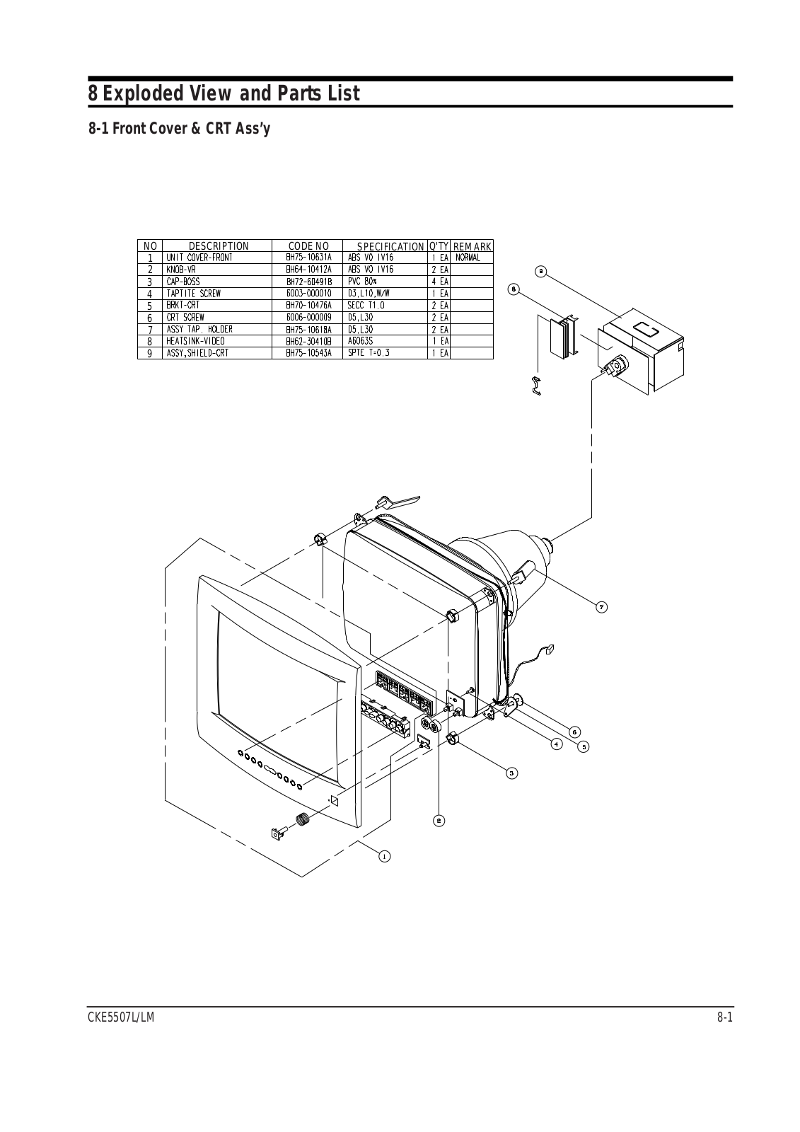 Samsung CKE5507 Expoioded View and Parts List