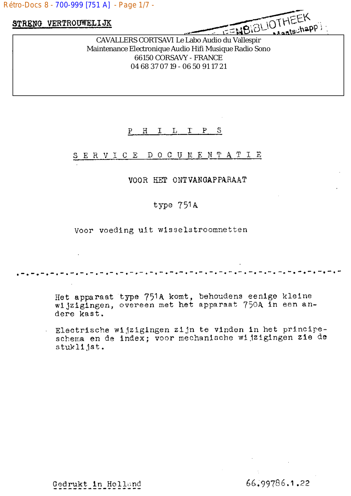 Philips 751 a Datasheet - ManualMachine.com