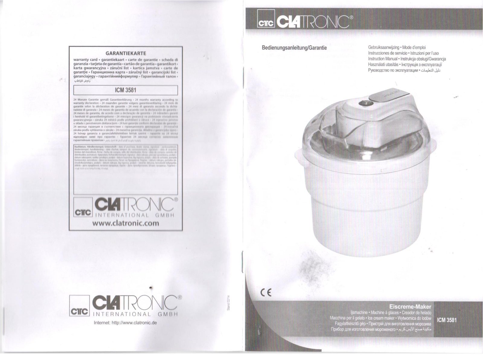 Clatronic ICM 3581 User manual