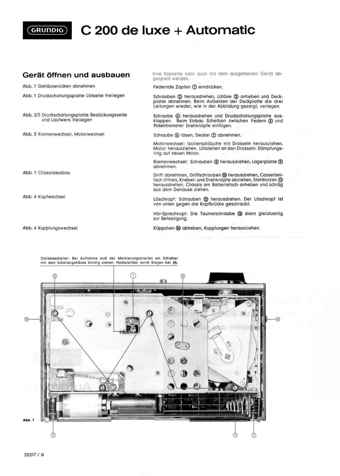 Grundig C-200-de-luxe, C-200-Automatic Service Manual