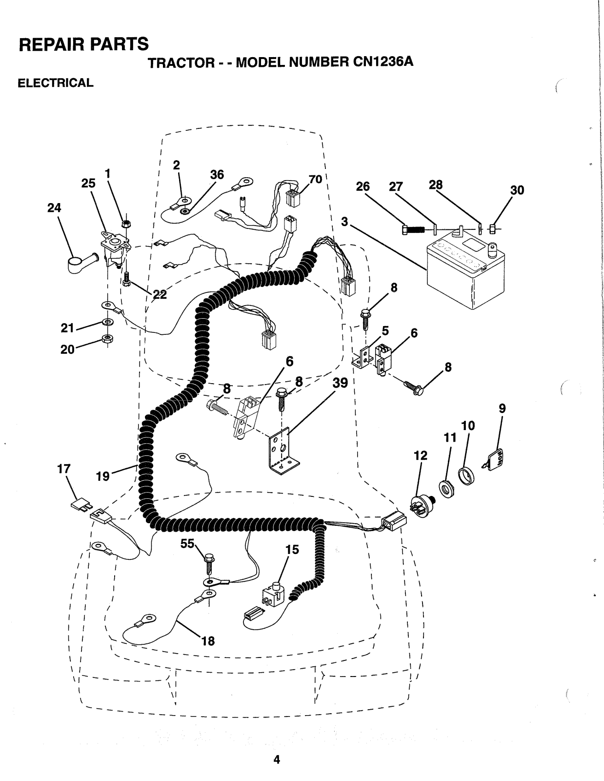 AYP CN1236A Parts List