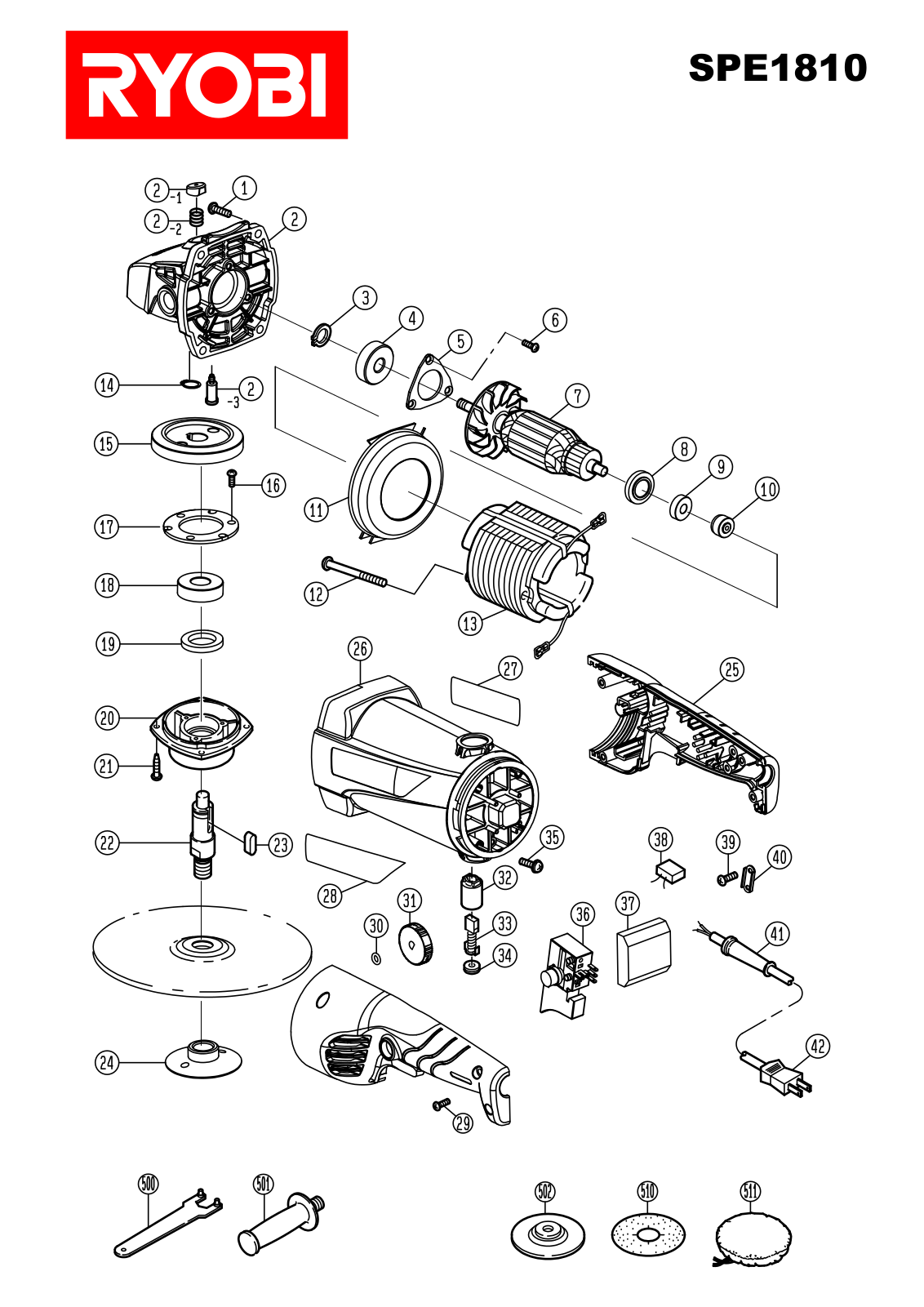 Ryobi SPE1810 SCHEMA