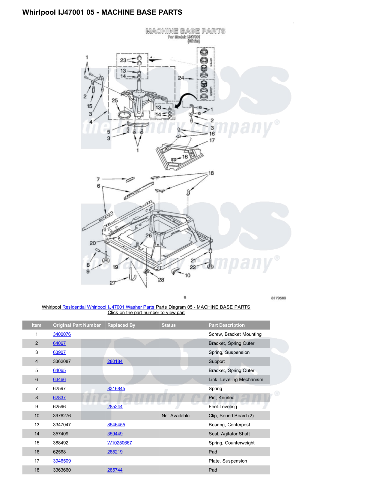 Whirlpool IJ47001 Parts Diagram