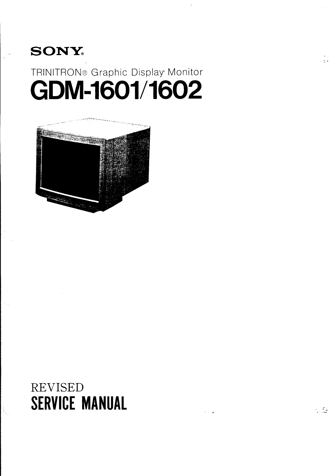 Sony GDM1601, GDM1602 Service Manual