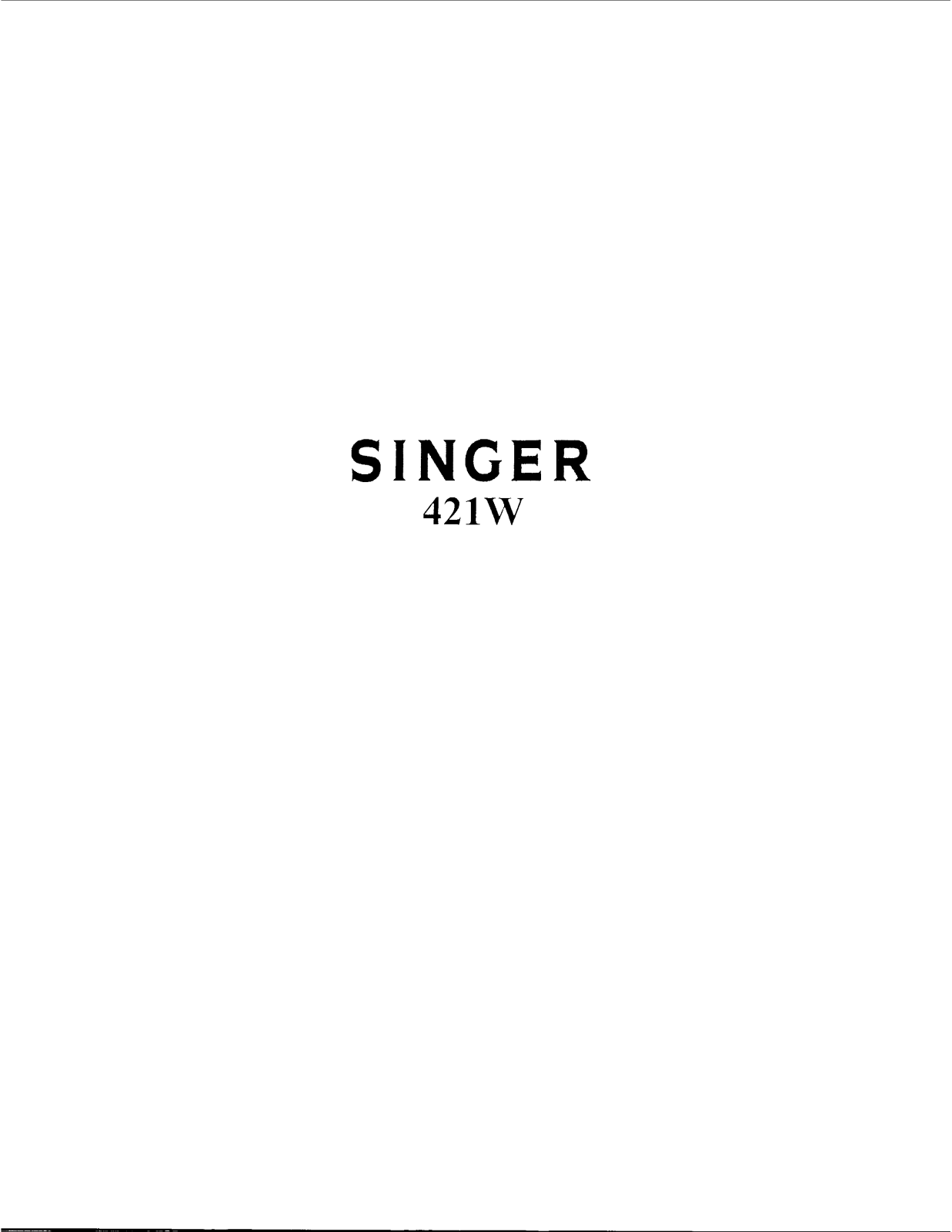 Singer 421W Parts List