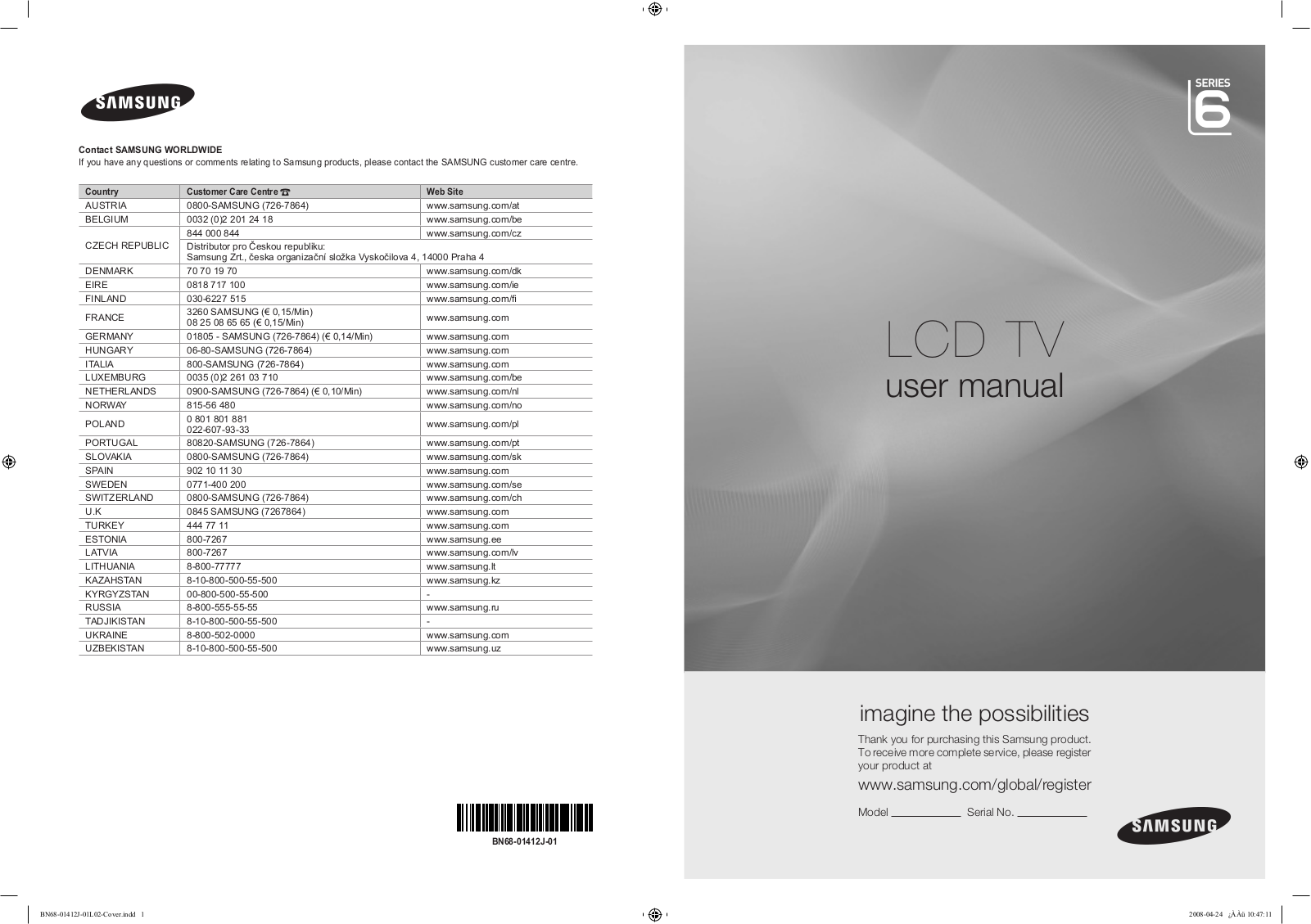 SAMSUNG LE46A676 User Manual