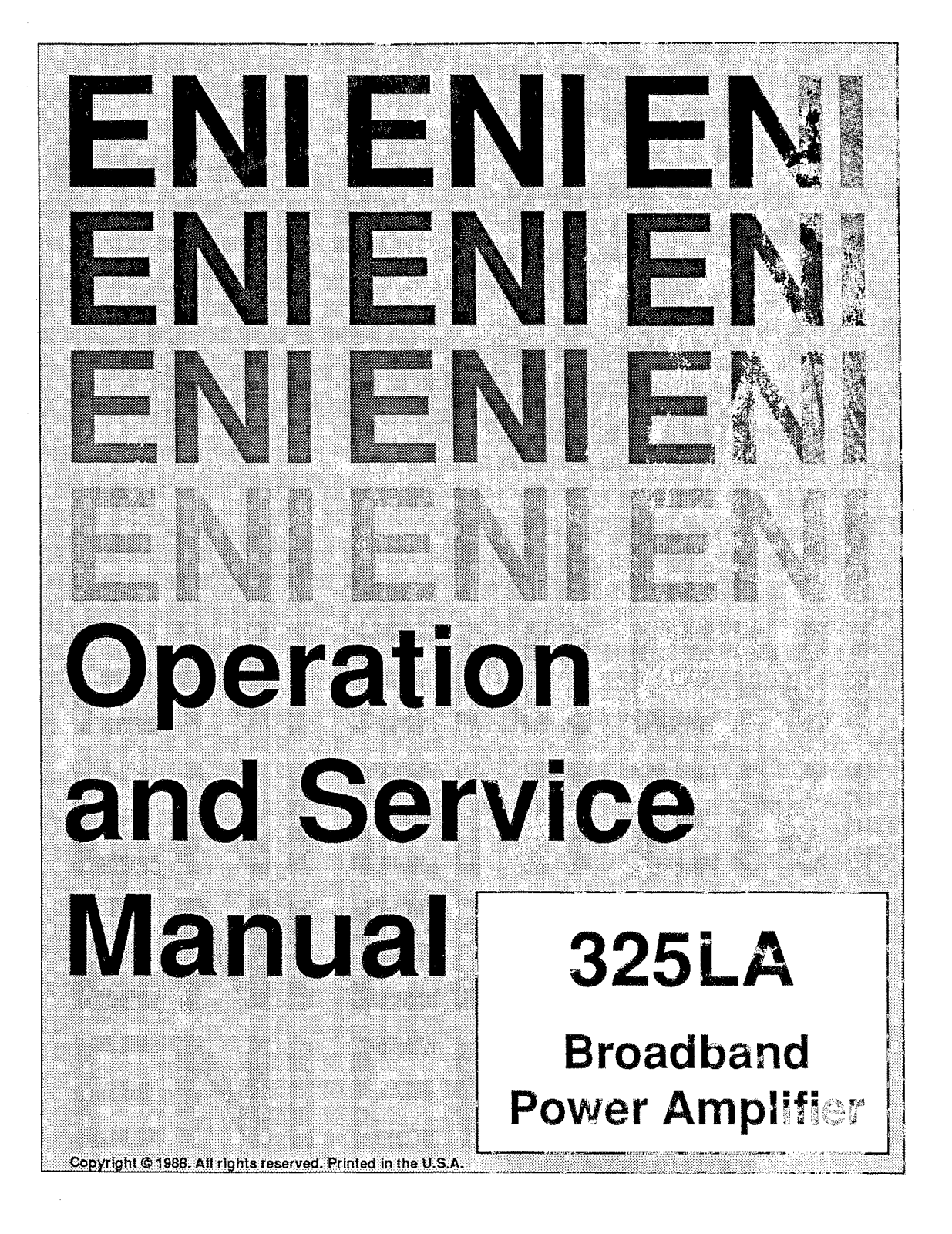 ENI 325LA Service manual