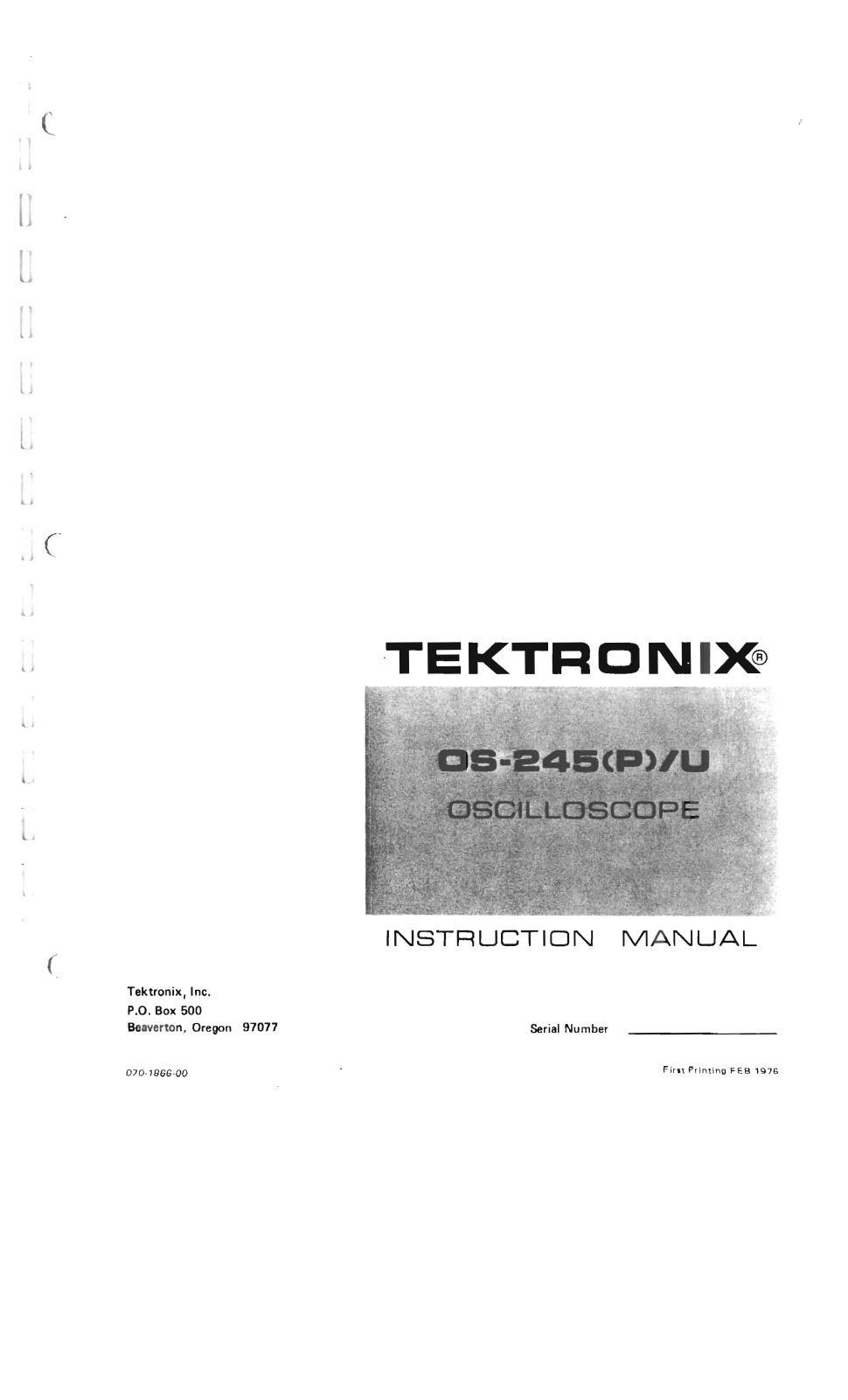 Tektronix OS-245U, OS-245P Service manual