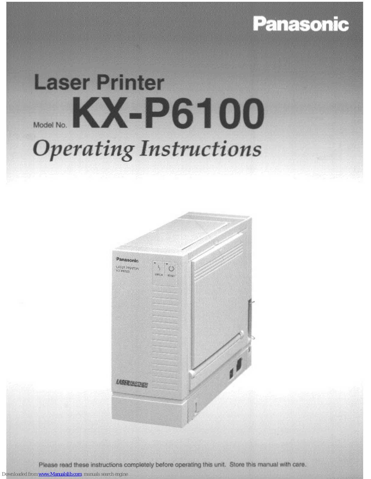 Panasonic Jetwriter KX-P6100 User Manual