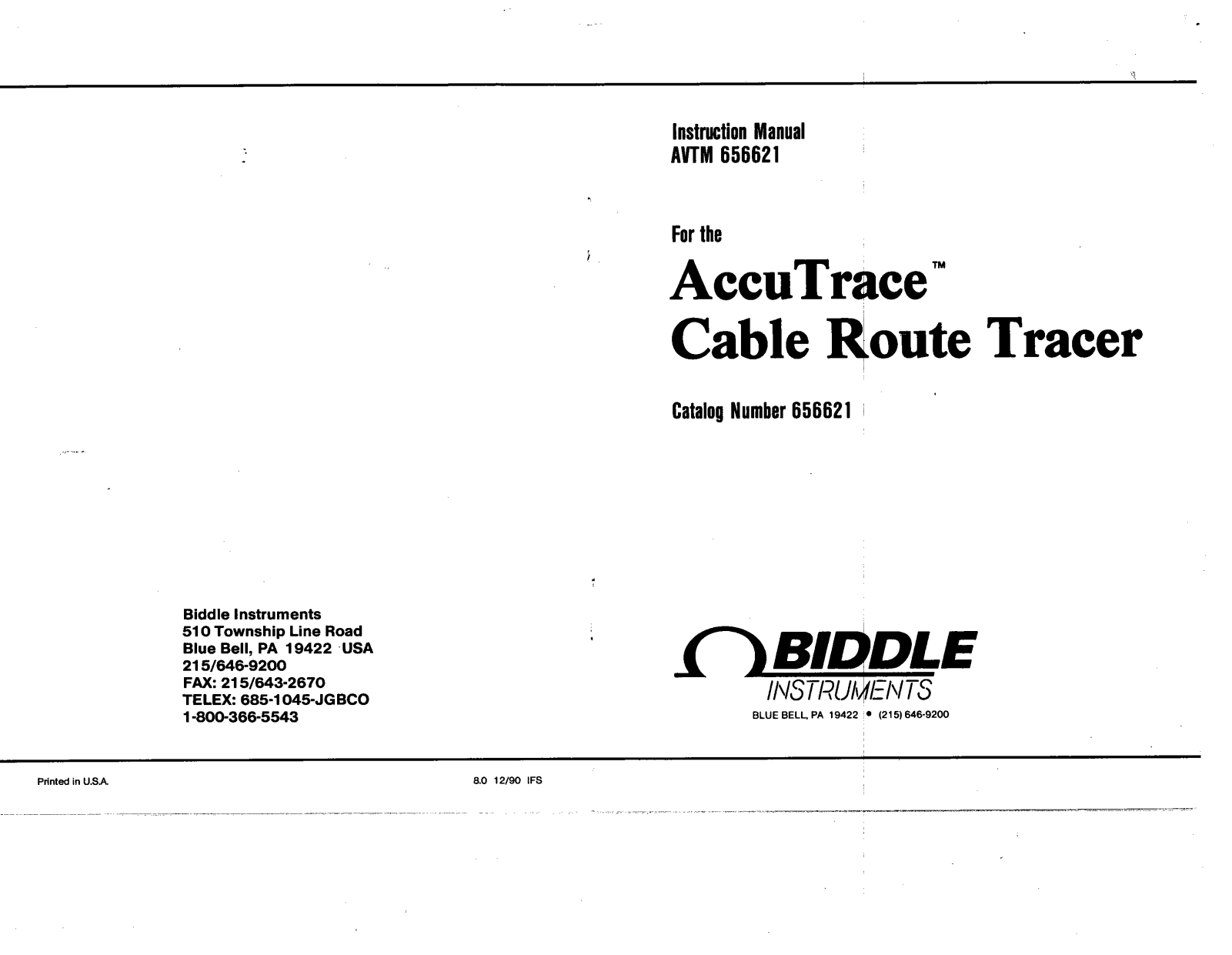 Megger 656621 Operating Manual